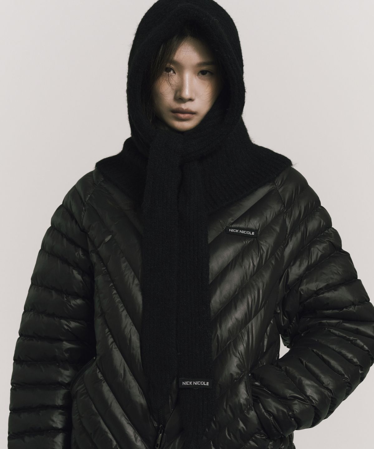 닉앤니콜(NICK&NICOLE) SOFT KNIT HOOD BALACLAVA_BLACK