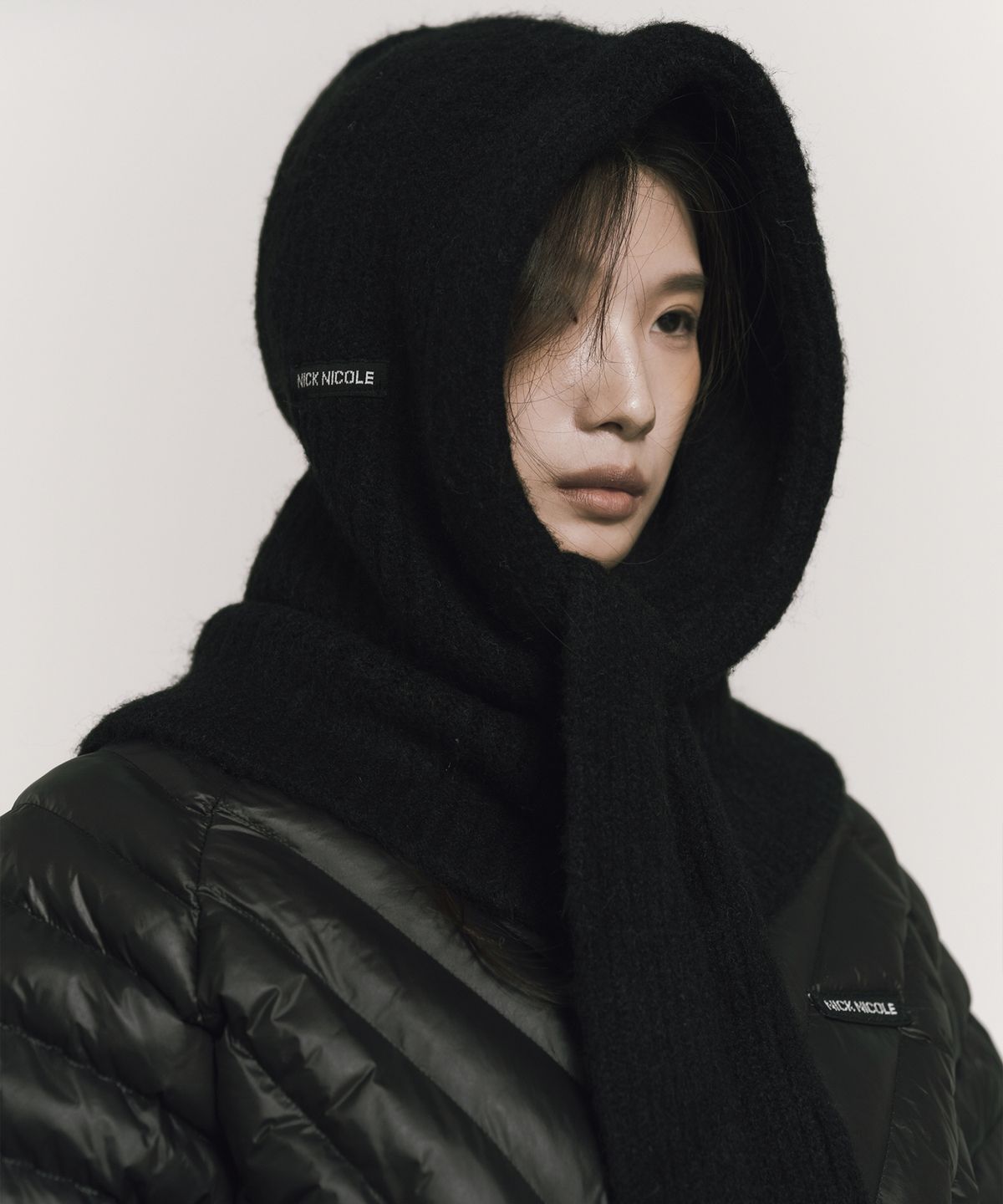 닉앤니콜(NICK&NICOLE) SOFT KNIT HOOD BALACLAVA_BLACK