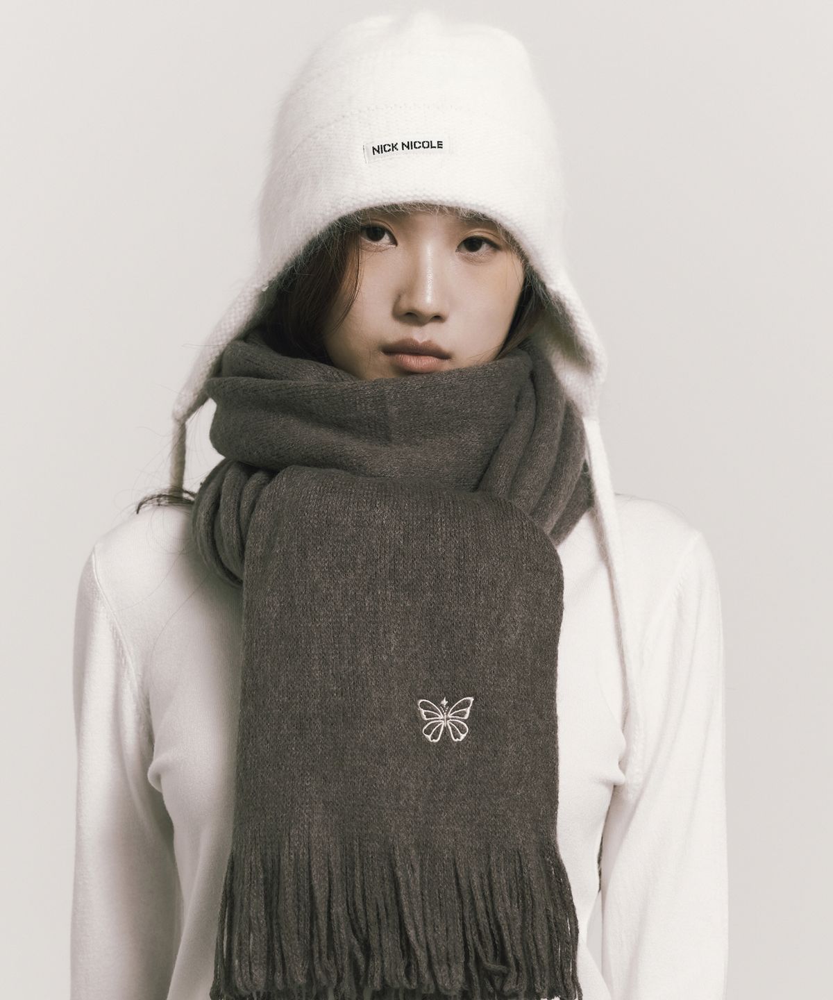 닉앤니콜(NICK&NICOLE) SOFT KNIT EAR FLAP CAP_IVORY