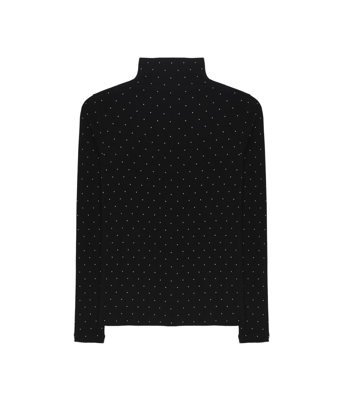 닉앤니콜(NICK&NICOLE) [ESSENTIAL] HIGH NECK SLIM TOP_DOT BLACK