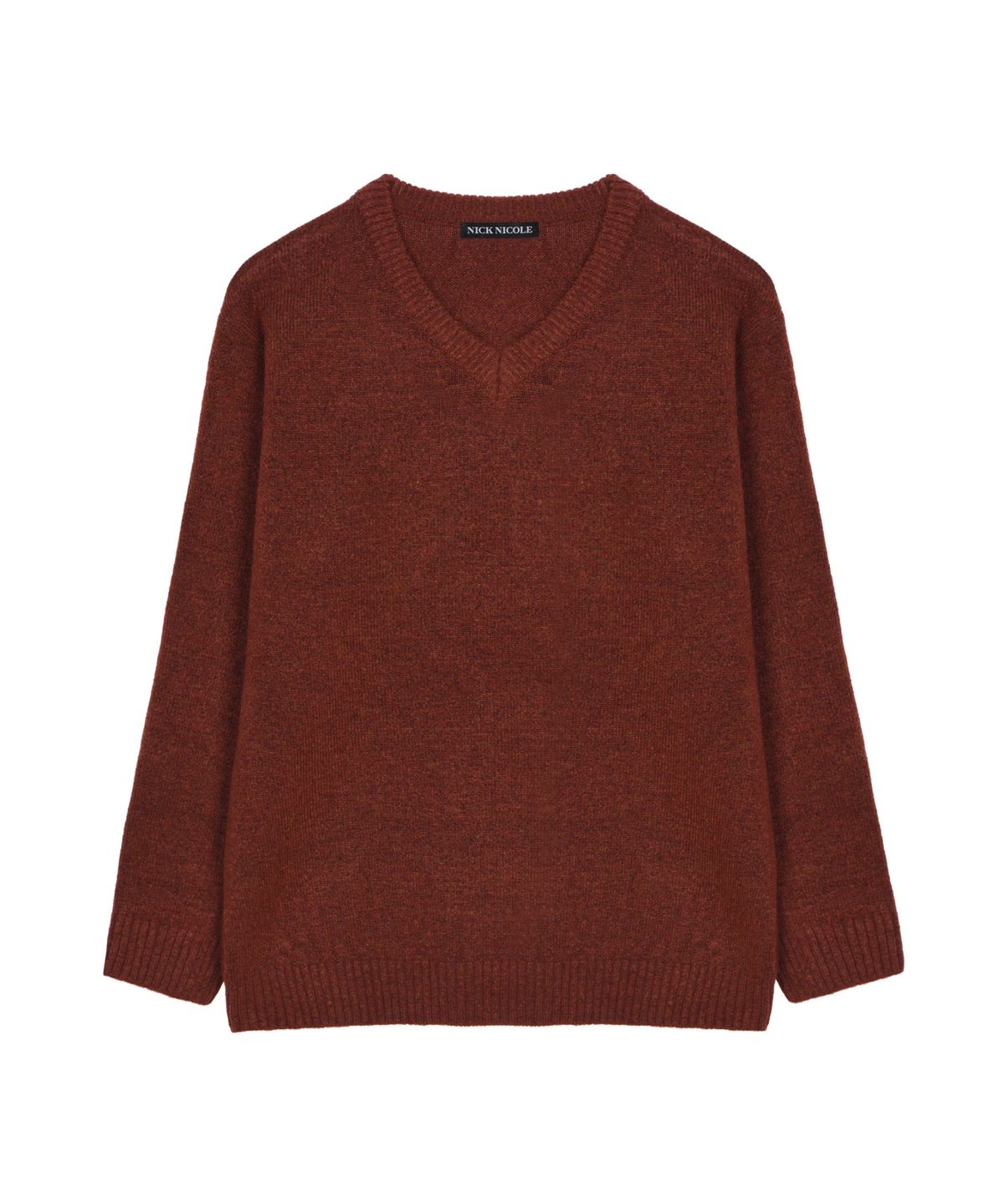 닉앤니콜(NICK&NICOLE) [ESSENTIAL] CLASSICAL SOFT V SWEATER_BRICK RED
