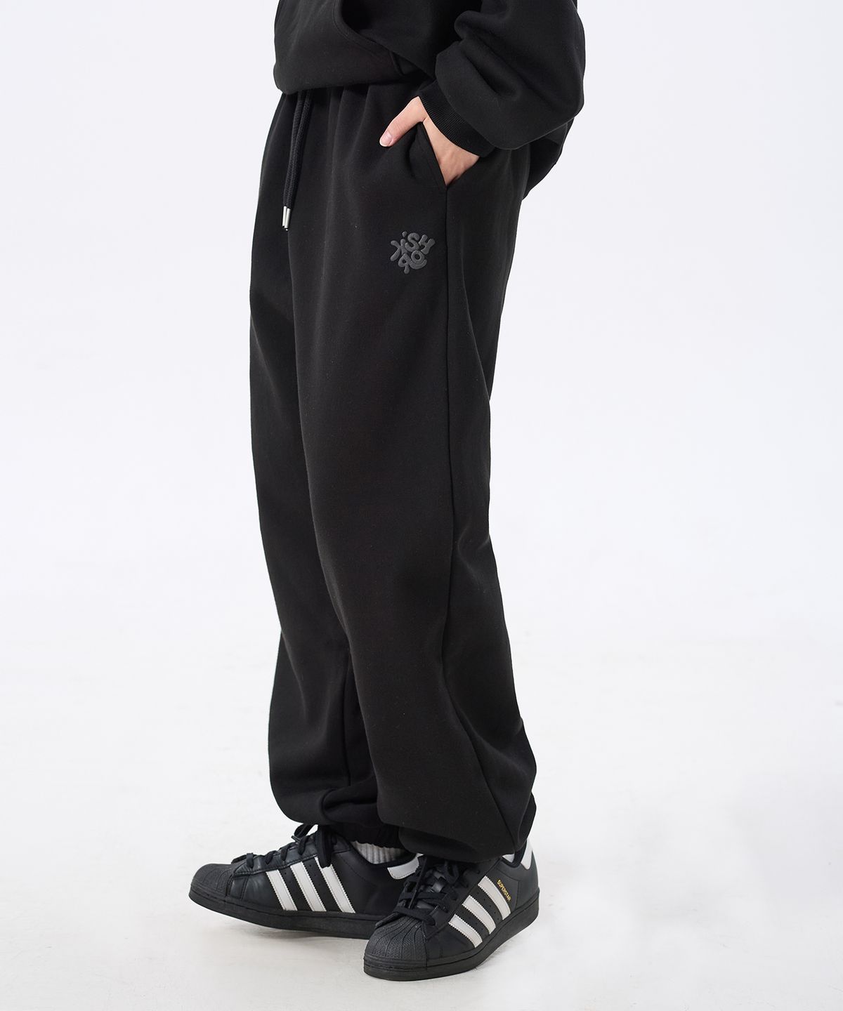 키쇼르(KISHOR) (기모) Puff Logo Pants Black