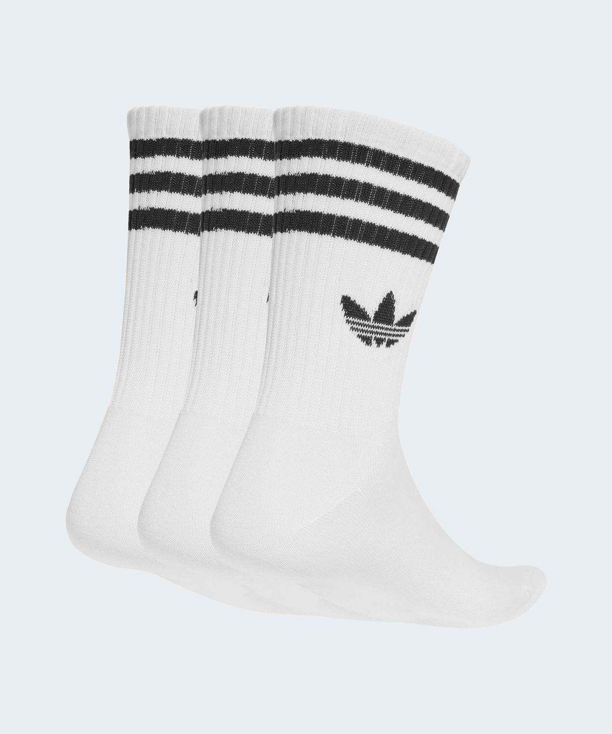 아디다스(ADIDAS) 3-스트라이프 크루 삭스 3켤레 - 화이트 / JV7401