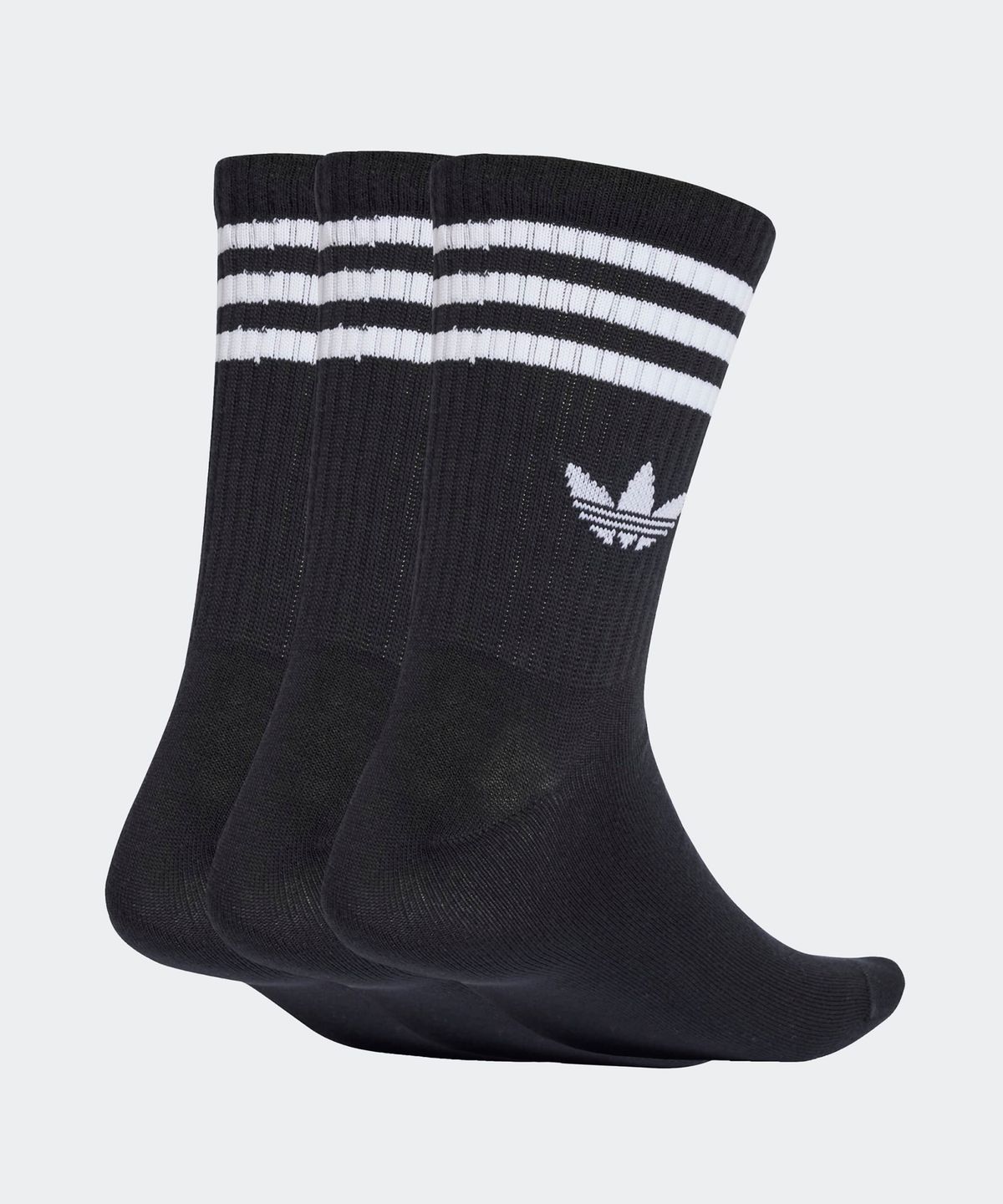 아디다스(ADIDAS) 3-스트라이프 크루 삭스 3켤레 - 블랙 / JV7402