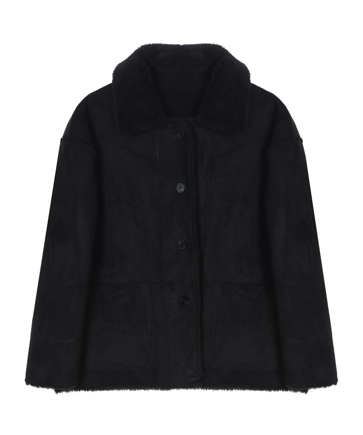 닉앤니콜(NICK&NICOLE) REVERSIBLE SHEARLING  FUR MUSTANG_BLACK