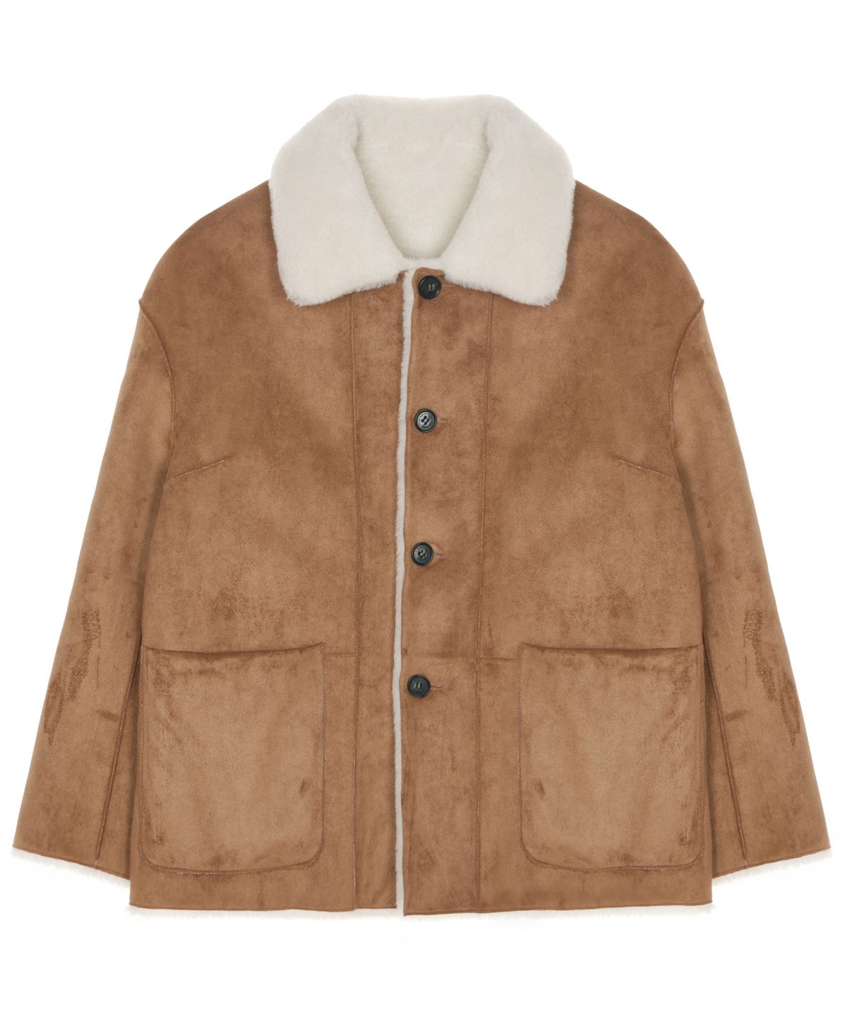 닉앤니콜(NICK&NICOLE) REVERSIBLE SHEARLING  FUR MUSTANG_BROWN