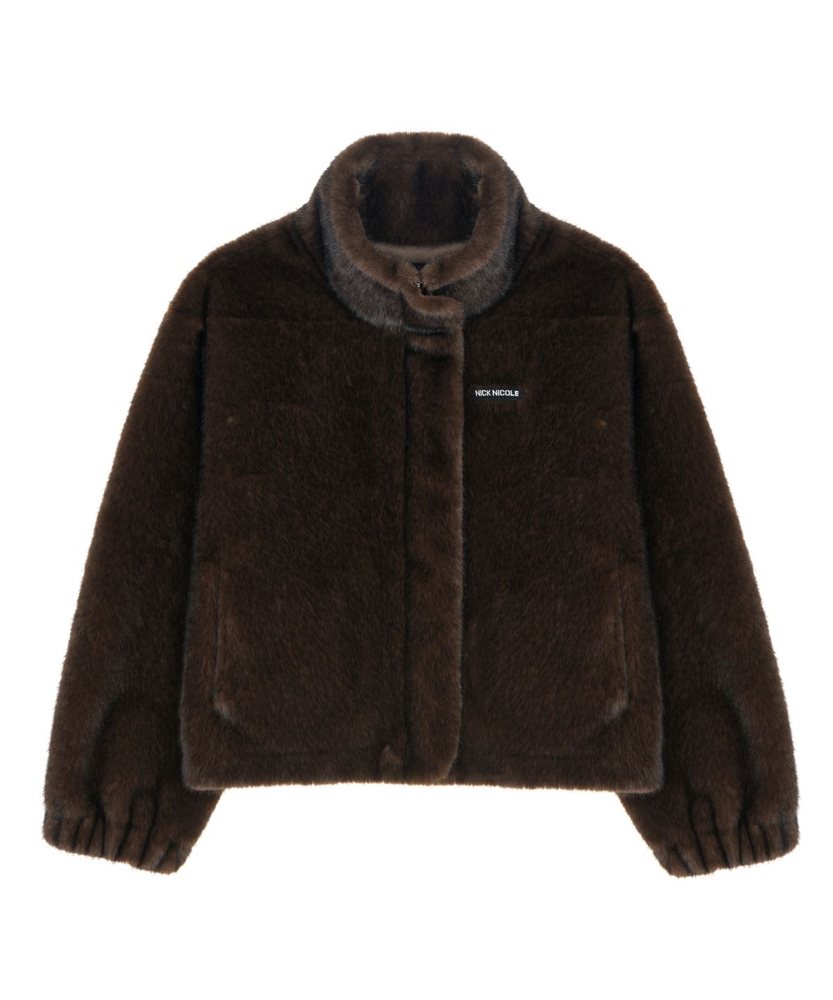 닉앤니콜(NICK&NICOLE) PREMIUM TOUCH FUR HIGH NECK JACKET_BROWN