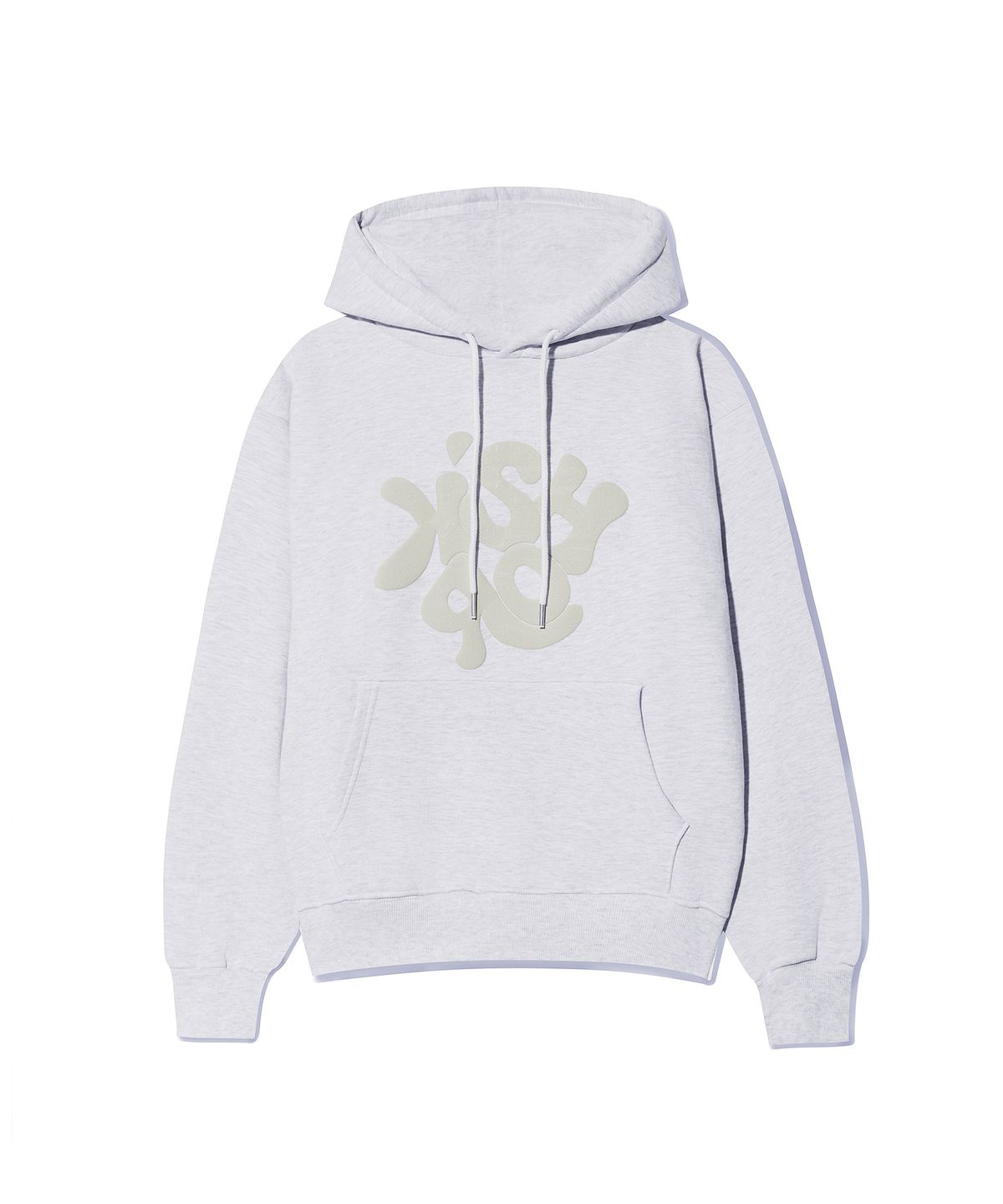 키쇼르(KISHOR) (기모) Puff Logo Hoodie Melangegrey