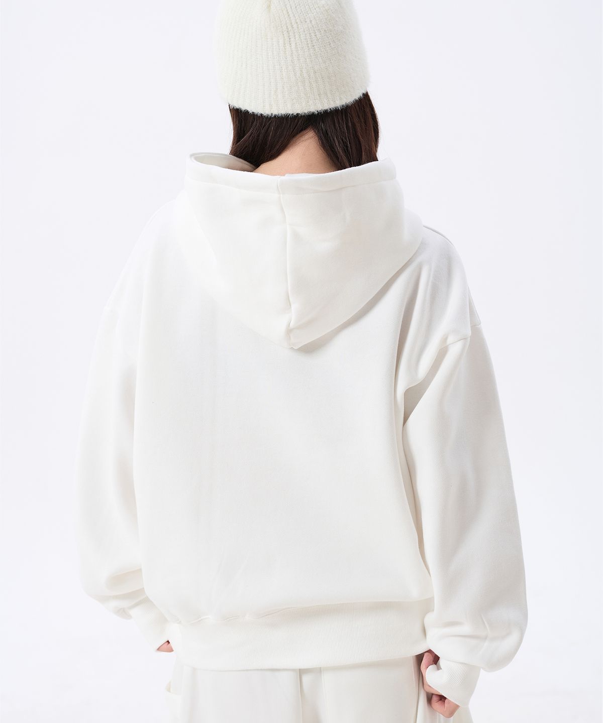 키쇼르(KISHOR) (기모) Kissty Leopard Hoodie White