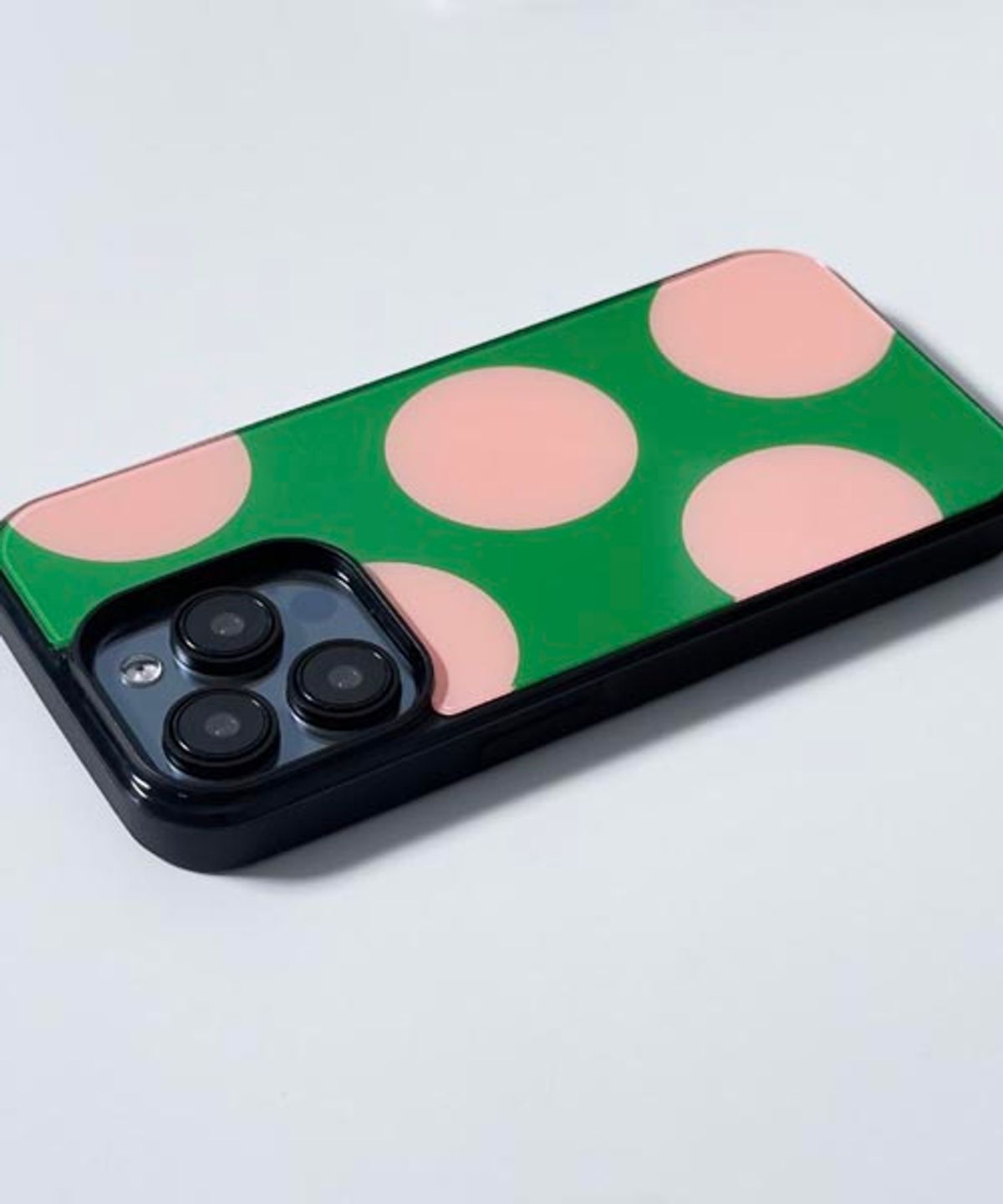 에이쓰리비쓰리(A3B3) [맥세이프 블랙 범퍼] Big Dot Pink Green 빅 도트 핑크 그린 (글로시)