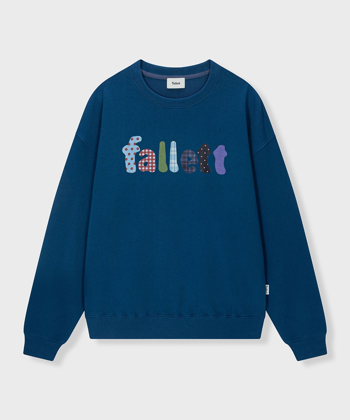 팔렛(FALLETT) 굴림 로고 맨투맨 블루