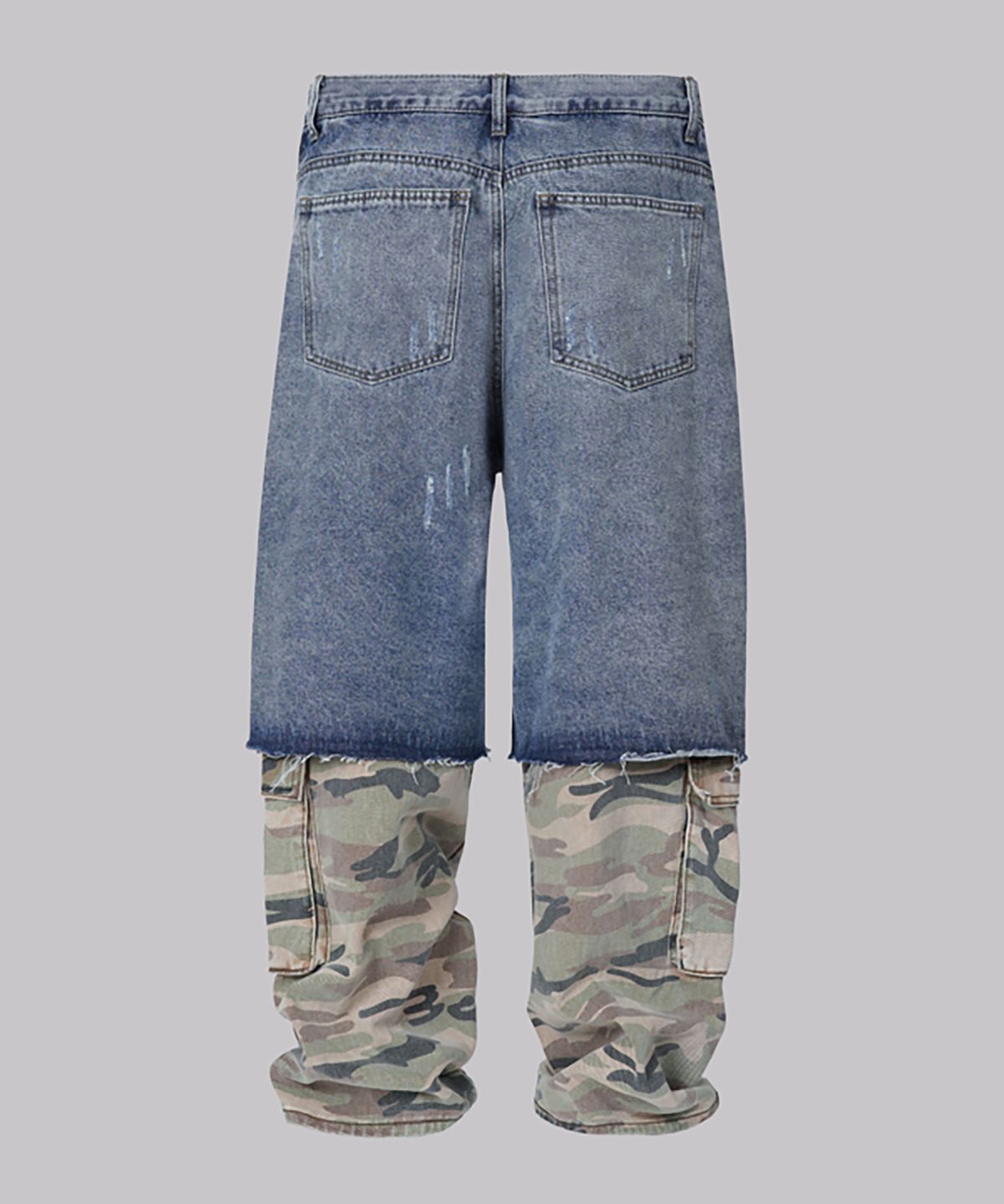 코너블레스(CORNERBLESS) CAMO LAYERED DENIM PANTS