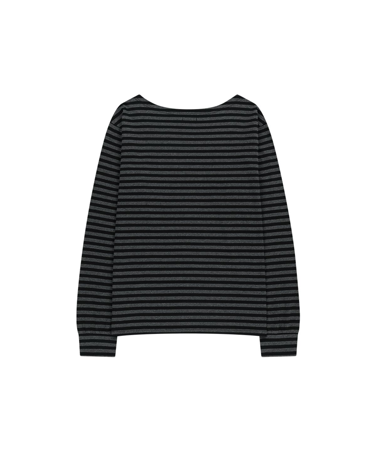 마하그리드(MAHAGRID) STRIPE PRESENT ONE SHOULDER LS TEE CHARCOAL(MG2FFFT578A)