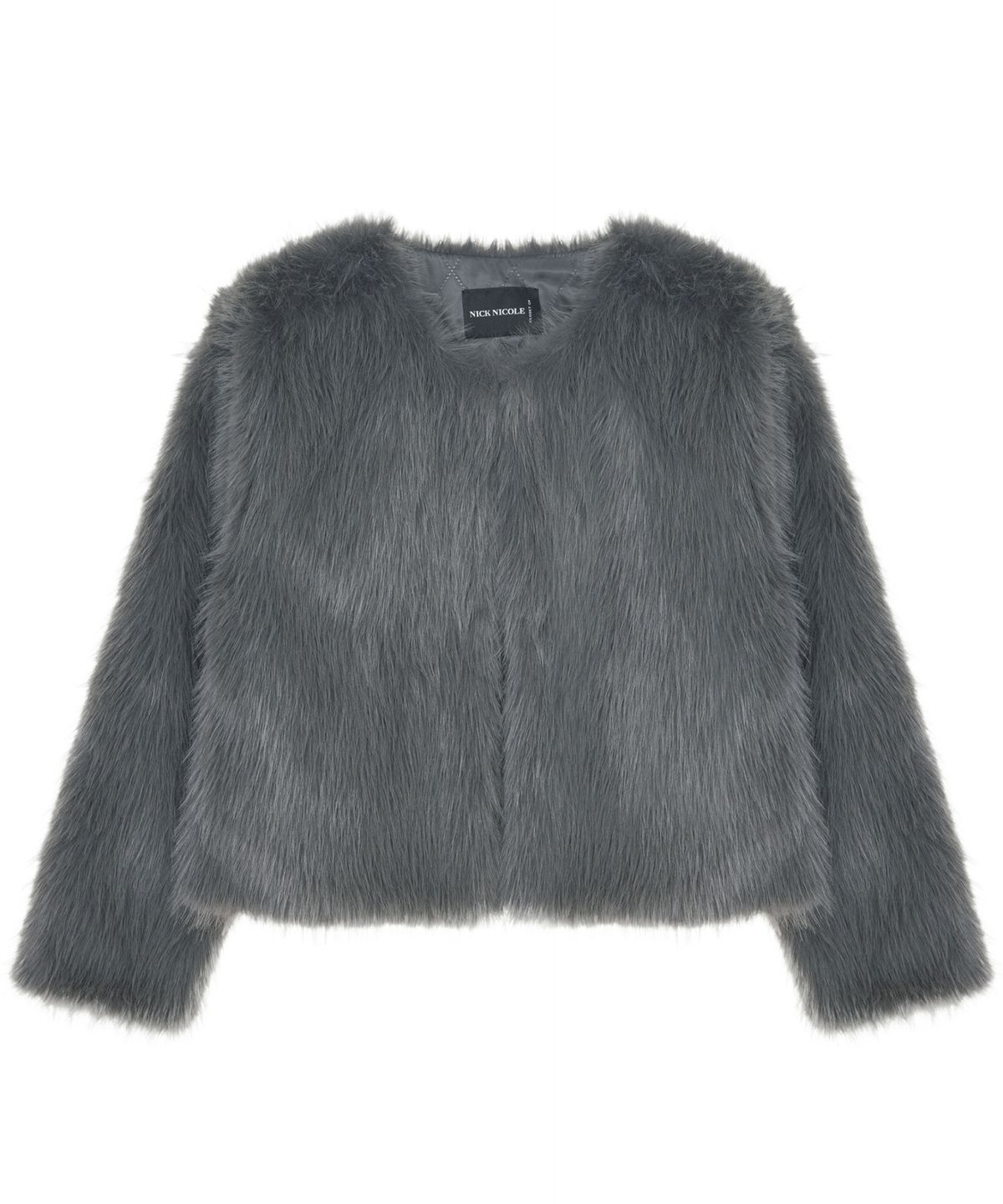 닉앤니콜(NICK&NICOLE) SOFT FUR CROPPED JACKET_CHARCOAL