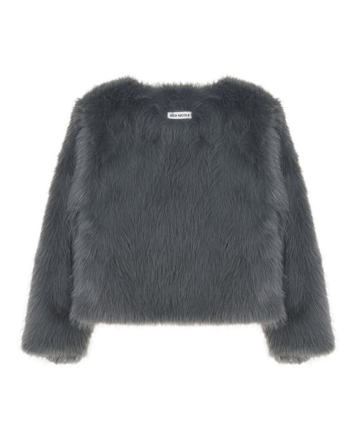 닉앤니콜(NICK&NICOLE) SOFT FUR CROPPED JACKET_CHARCOAL