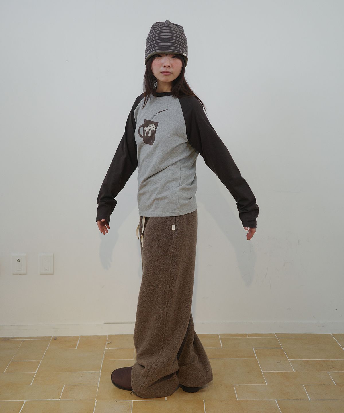 나츠(NAATS) Boucle Wool Pants, mocha
