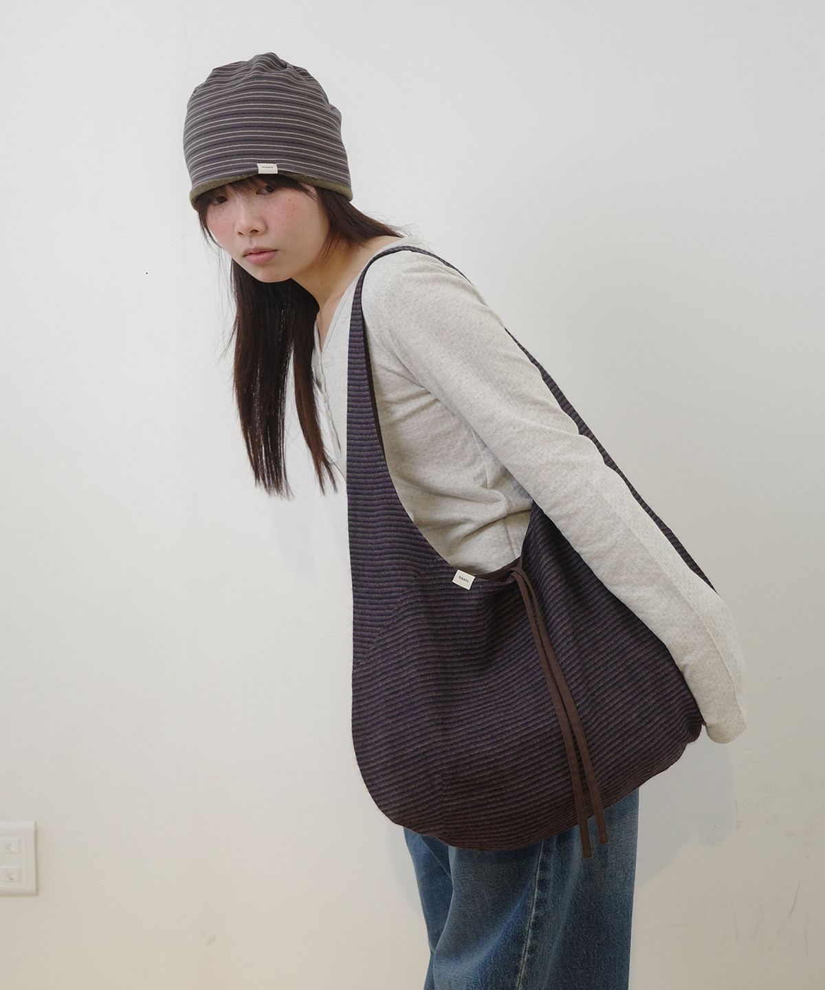 나츠(NAATS) Stripe comfy bag, purple