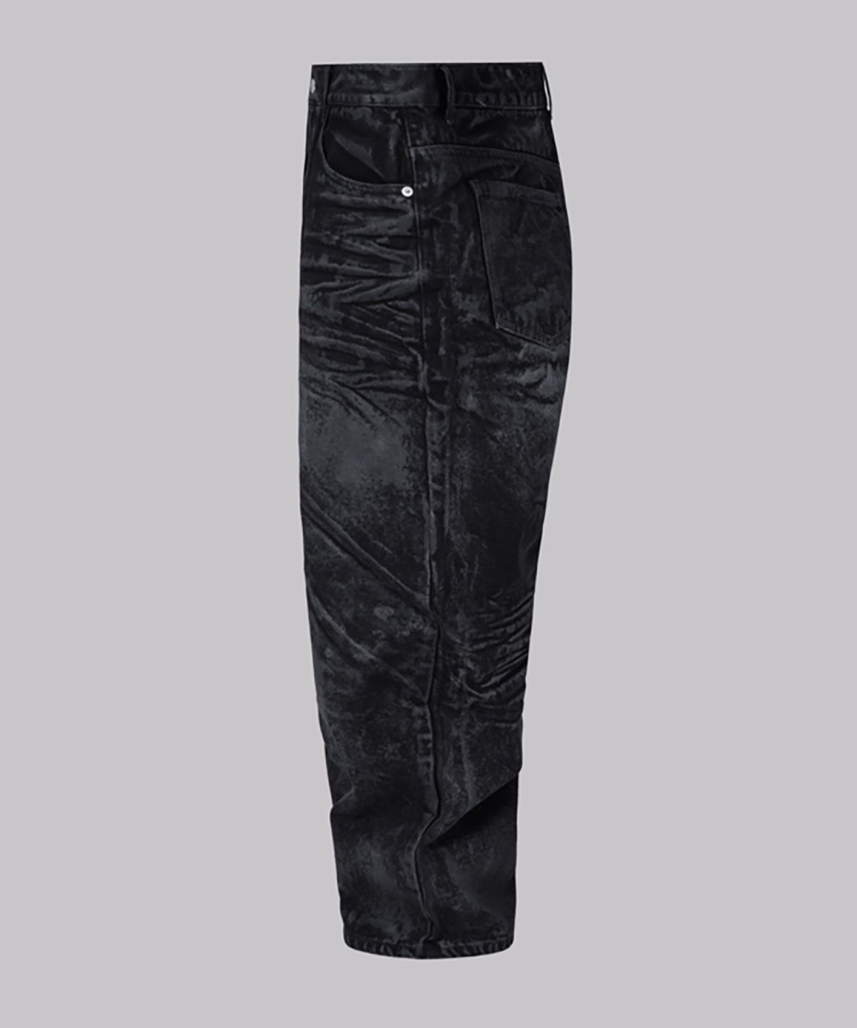 코너블레스(CORNERBLESS) COATED BLACK DENIM PANTS