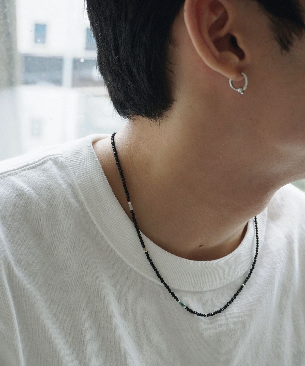 아워피에르(OURPIERRE) 글리터 네크리스 블랙 (M)