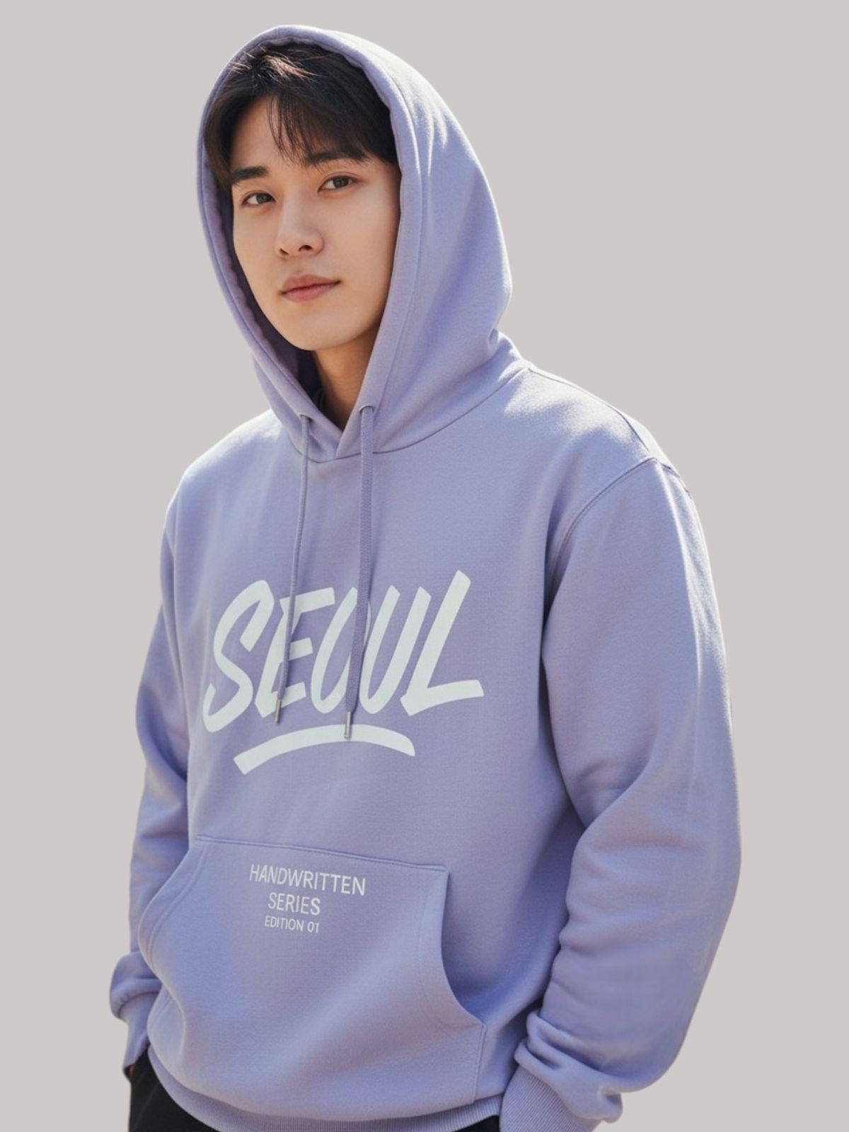 지블랙(ZBLACK) 글로벌 시티   오버핏 서울 후드 퍼플