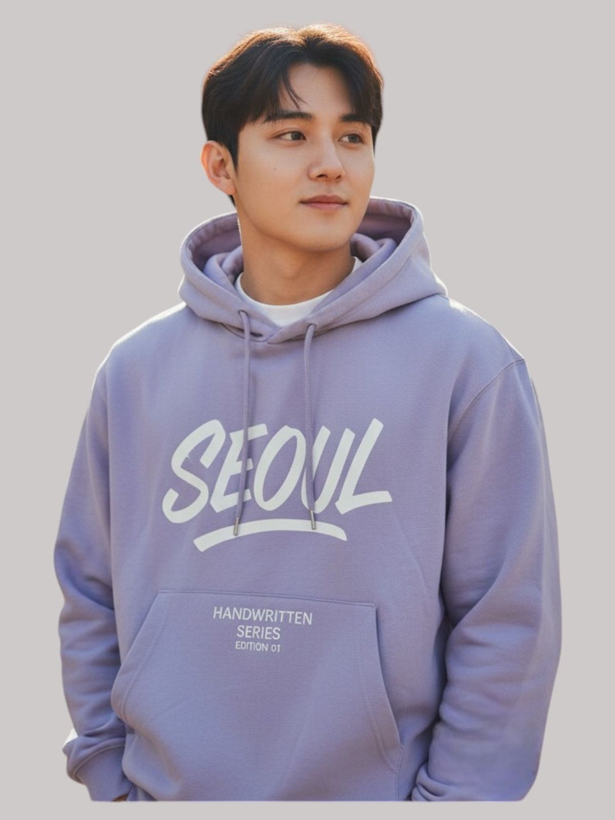 지블랙(ZBLACK) 글로벌 시티   오버핏 서울 후드 퍼플