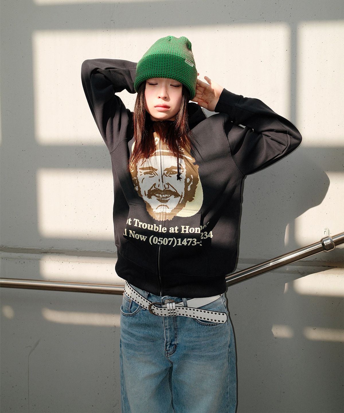 더 차일드후드 홈(THE CHILDHOOD HOME) Home Trouble Zip-up Hoodie (Navy)