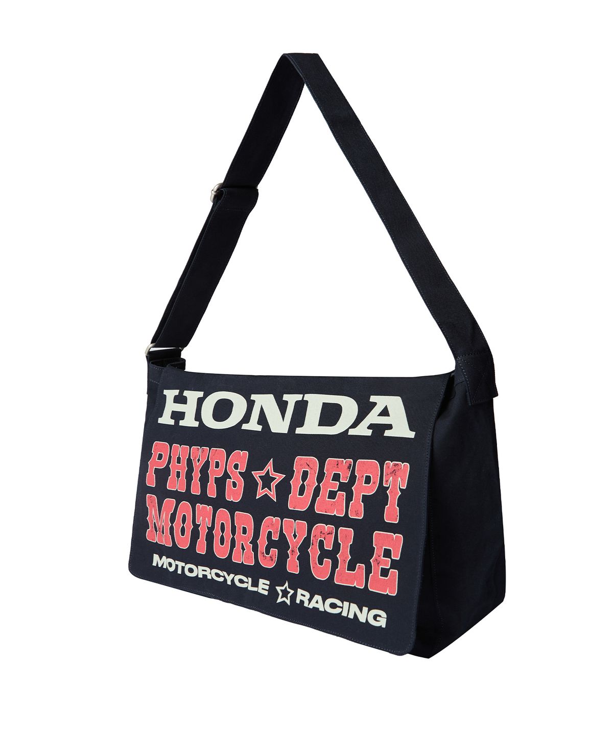 핍스 모터사이클(PHYPS MOTORCYCLE) Honda Typography Duffel Canvas bag_Navy