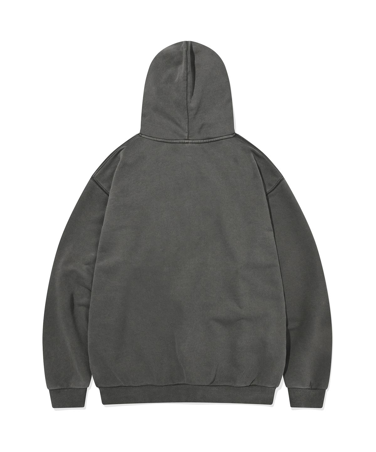 카네이테이(KANEITEI) PIGMENT WASHED HENLEY NECK HOODIE (CHARCOAL)