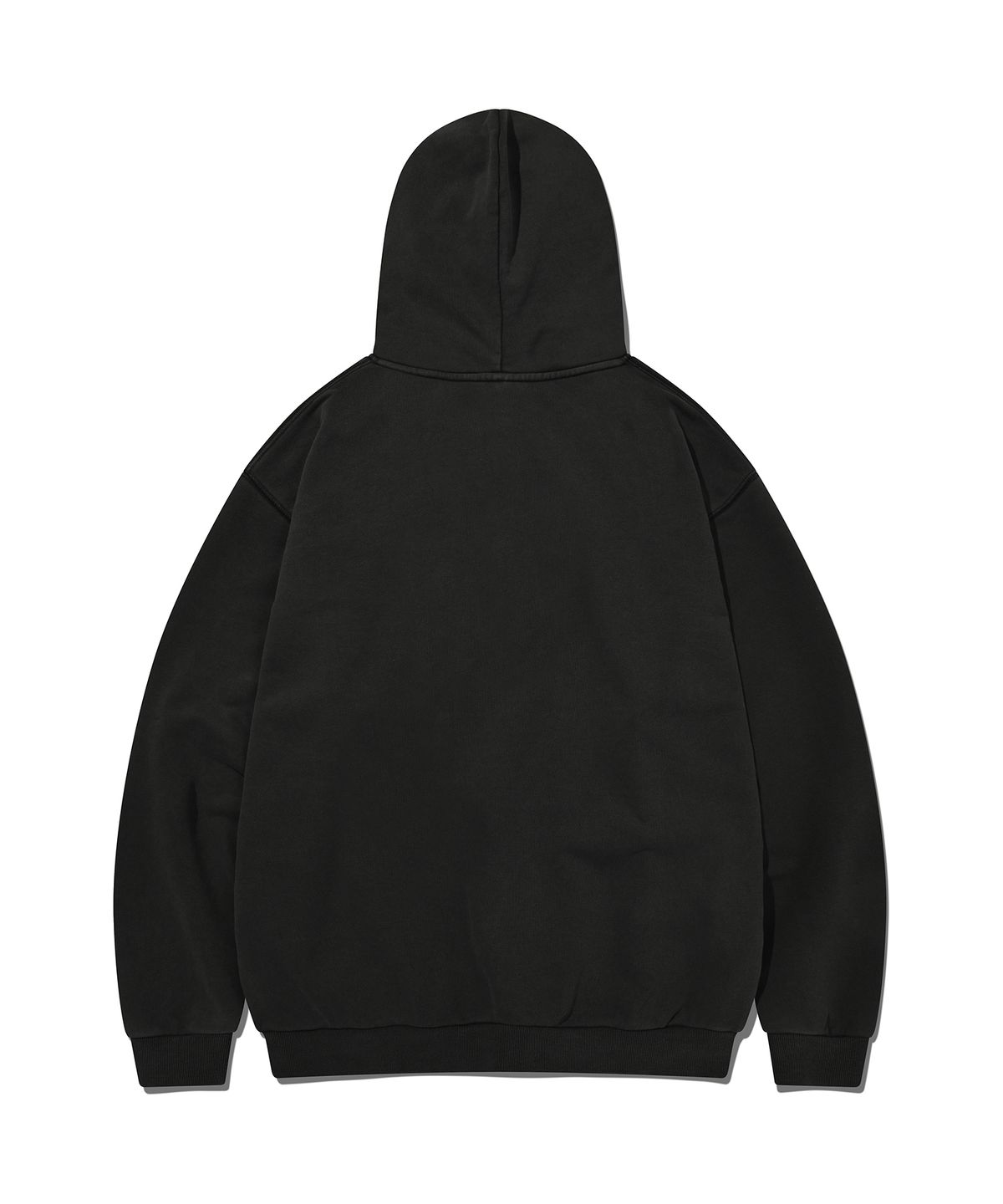 카네이테이(KANEITEI) PIGMENT WASHED HENLEY NECK HOODIE (BLACK)