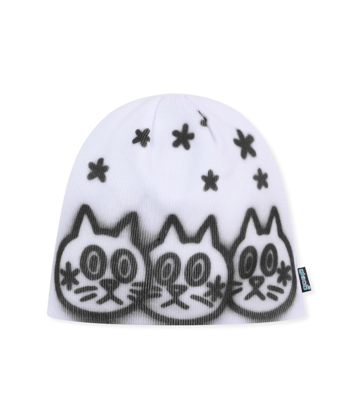 글랙(GLACK) GC075 그래피티 캣츠 니트 비니 (WHITE)