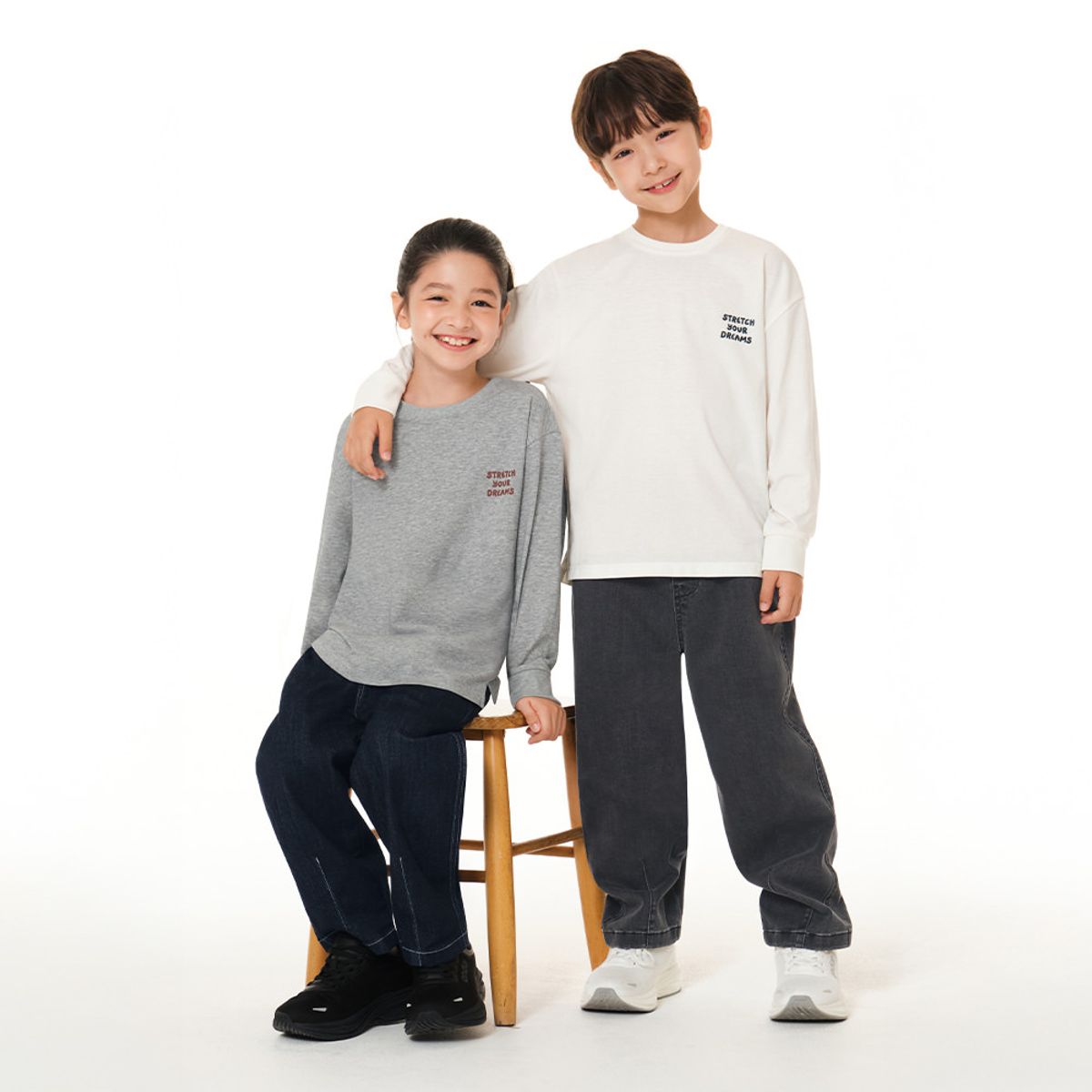 안다르 키즈(ANDAR KIDS) 키즈 에어리센셜 소매립 긴팔티