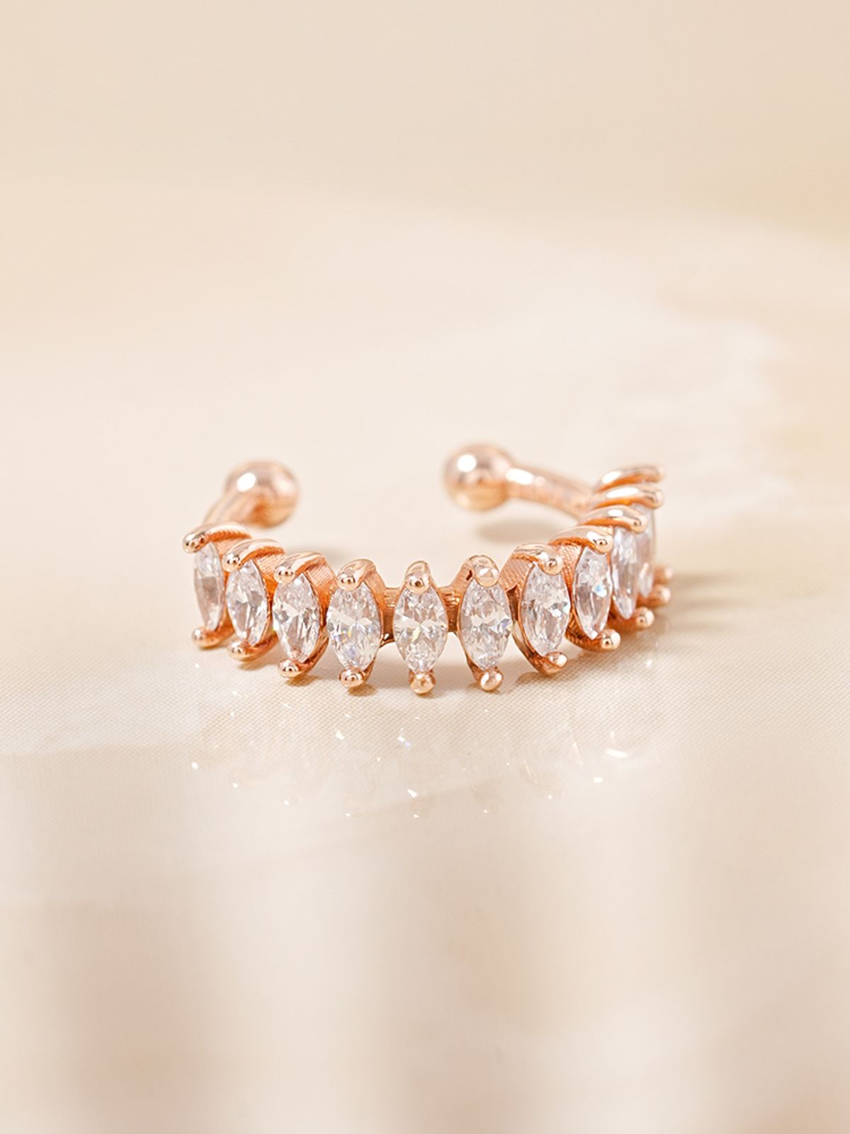 미니멀피어싱(MINIMALPIERCING) 14K 18K 샤인 크리스탈 이어커프 귀찌