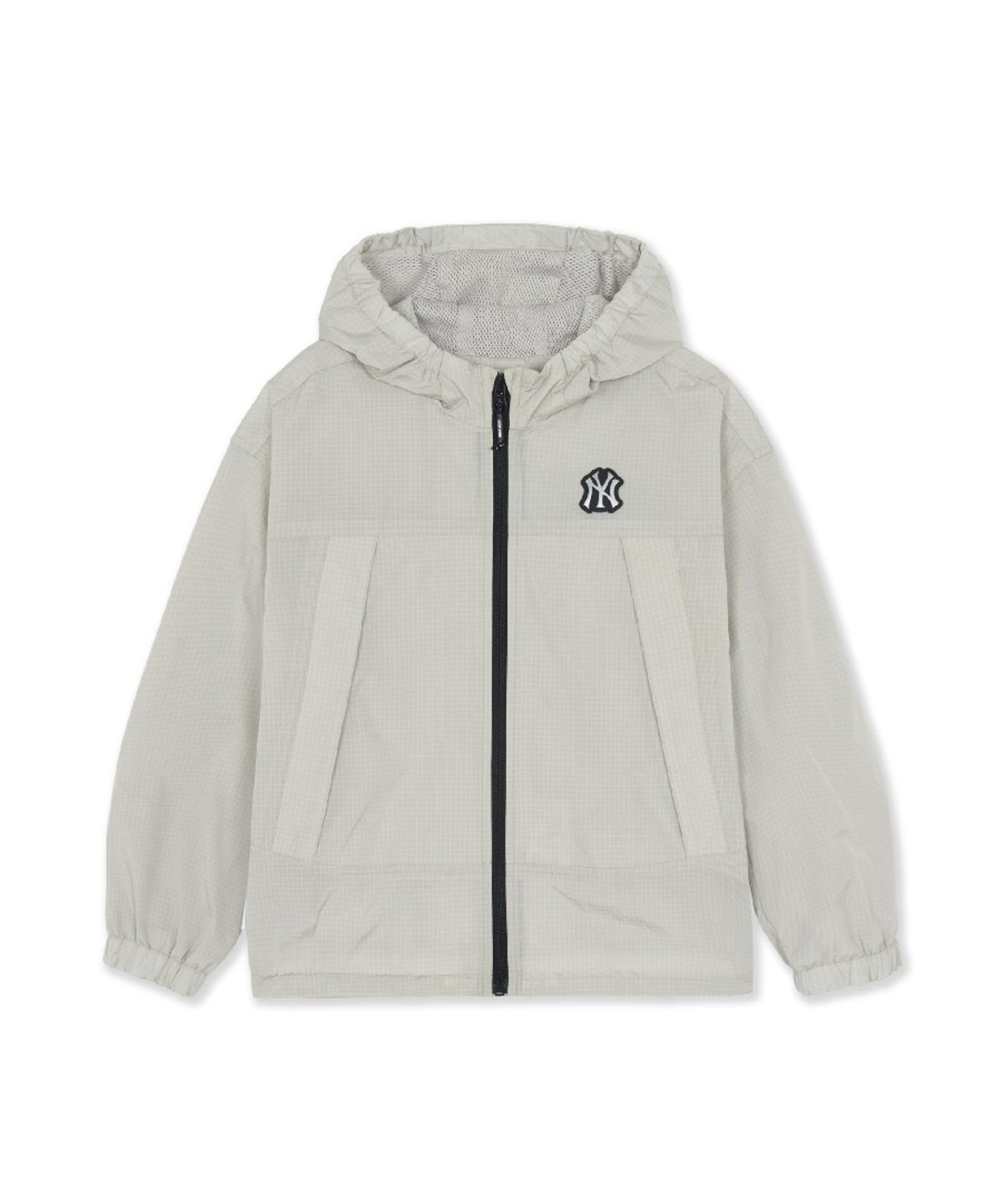 엠엘비 키즈(MLB KIDS) 스트릿 체크 립스탑 바람막이 NY (Mg.Cream)