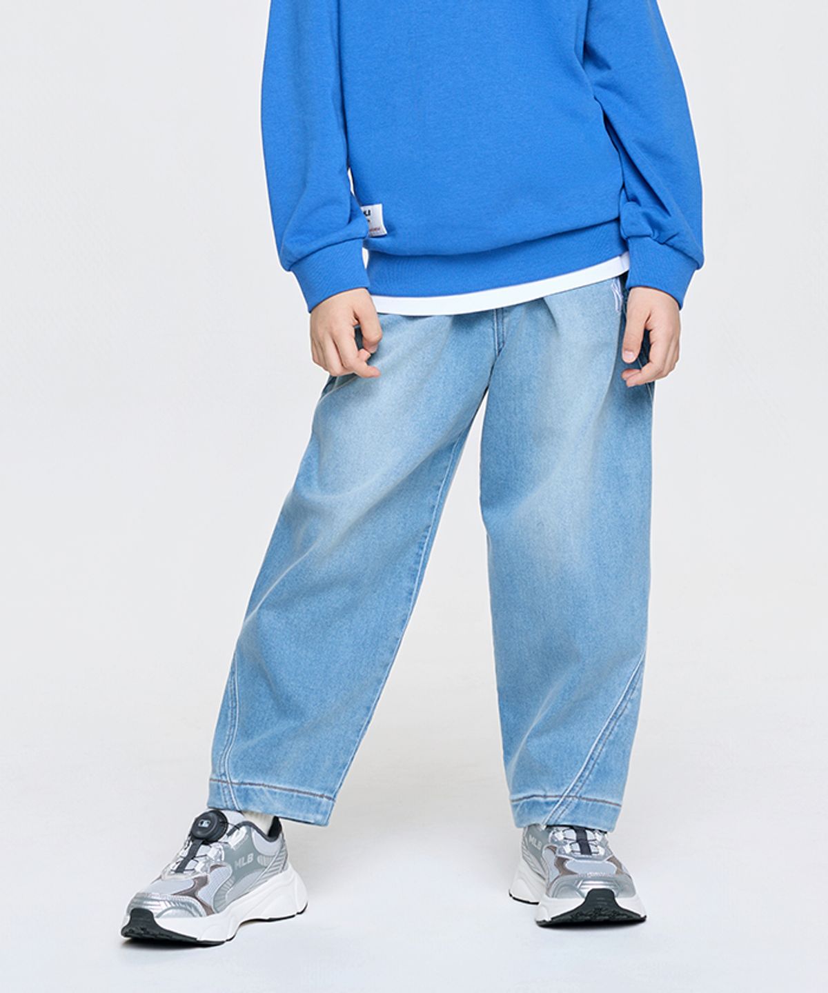 엠엘비 키즈(MLB KIDS) 베이직 커브드 데님 팬츠 NY (Blue)