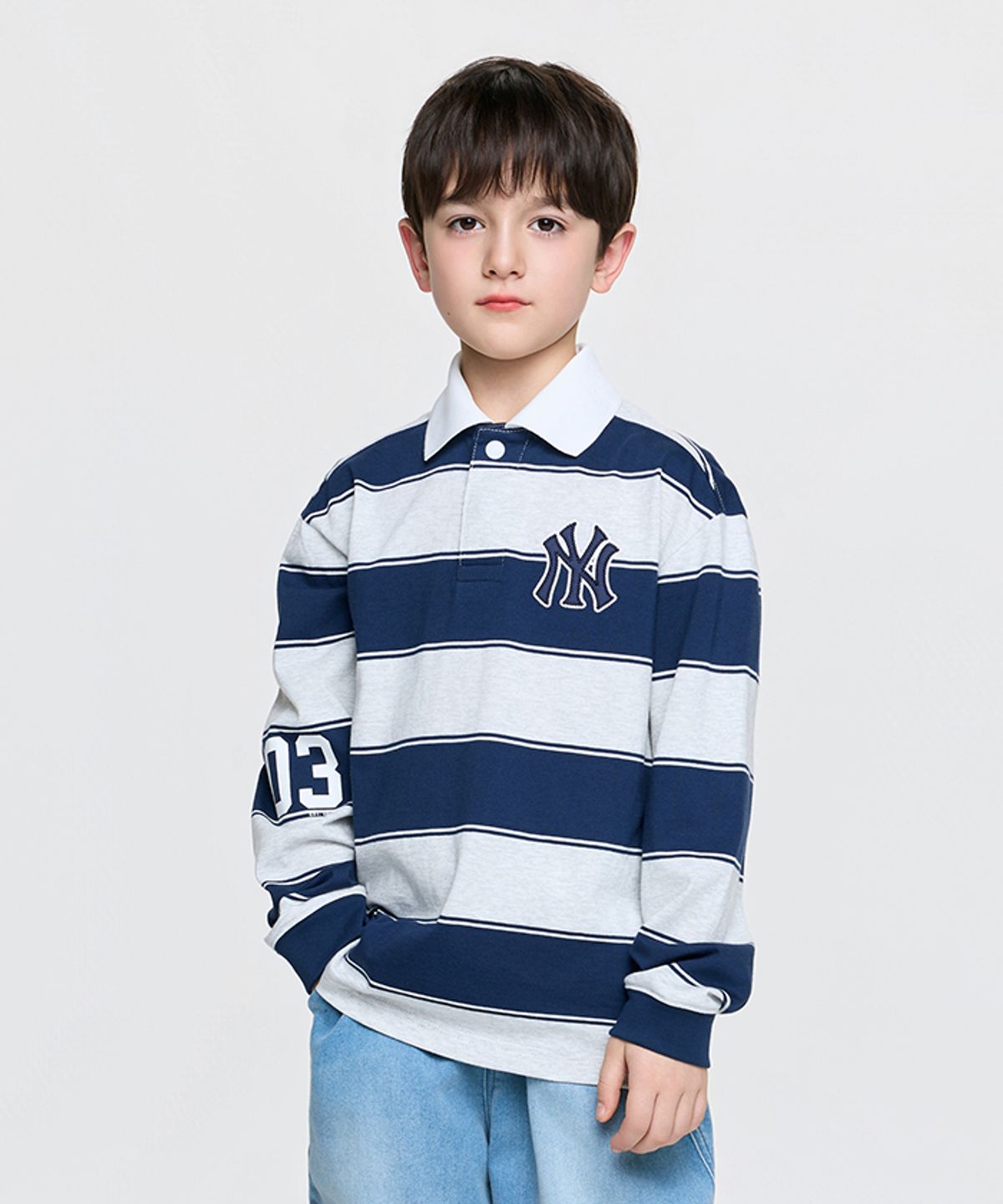 엠엘비 키즈(MLB KIDS) 바시티 럭비 티셔츠 NY (Navy)