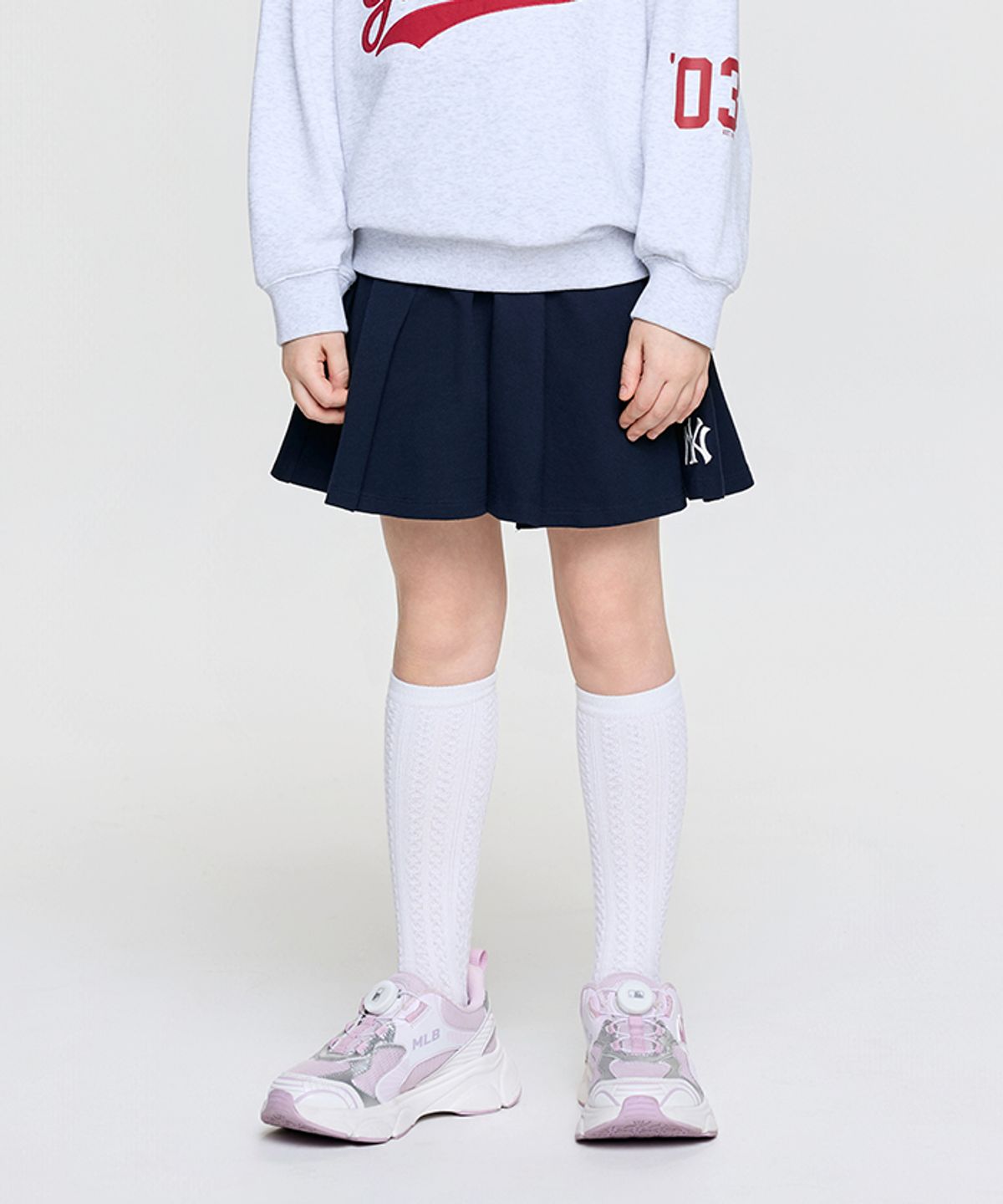 엠엘비 키즈(MLB KIDS) 베이직 데님라이크 치마바지 NY (Navy)