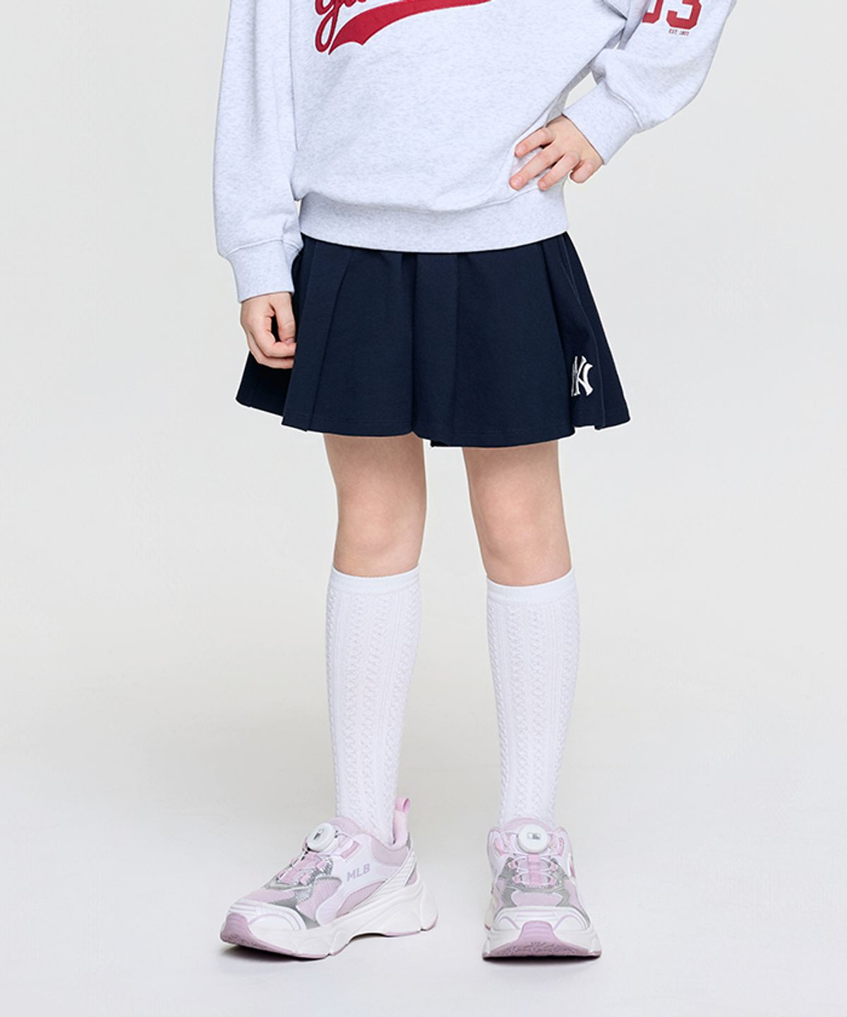 엠엘비 키즈(MLB KIDS) 베이직 데님라이크 치마바지 NY (Navy)