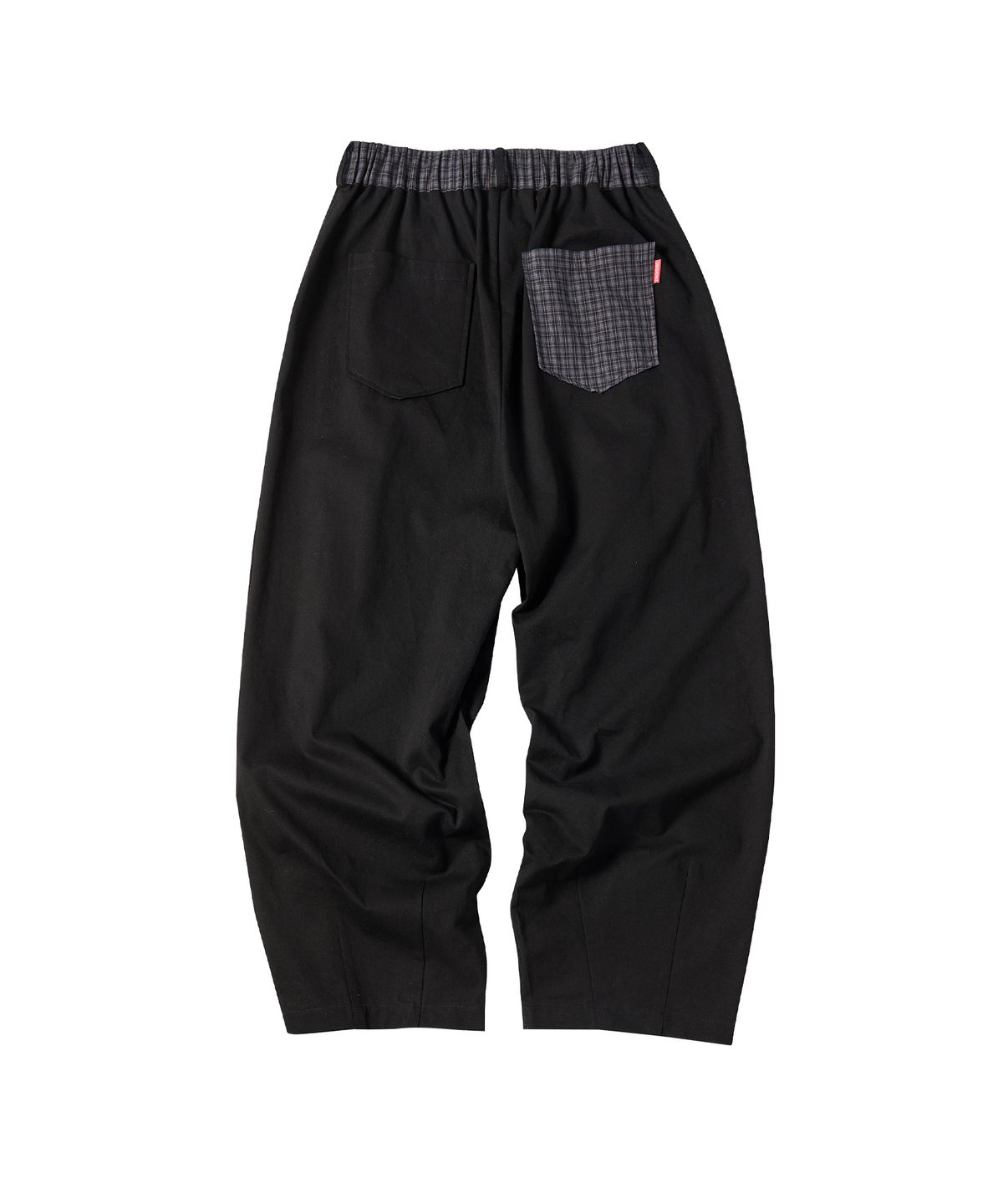 꼬모니노즈(COMONINOZ) W CHECK CURVED PANTS [BLACK]