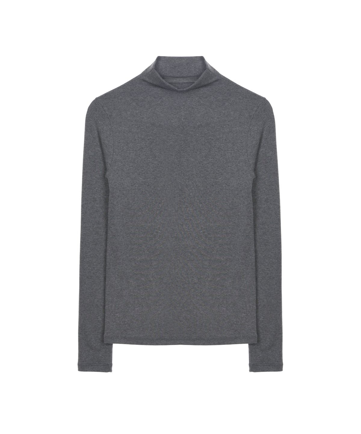 닉앤니콜(NICK&NICOLE) [ESSENTIAL] HIGH NECK SLIM TOP_CHARCOAL