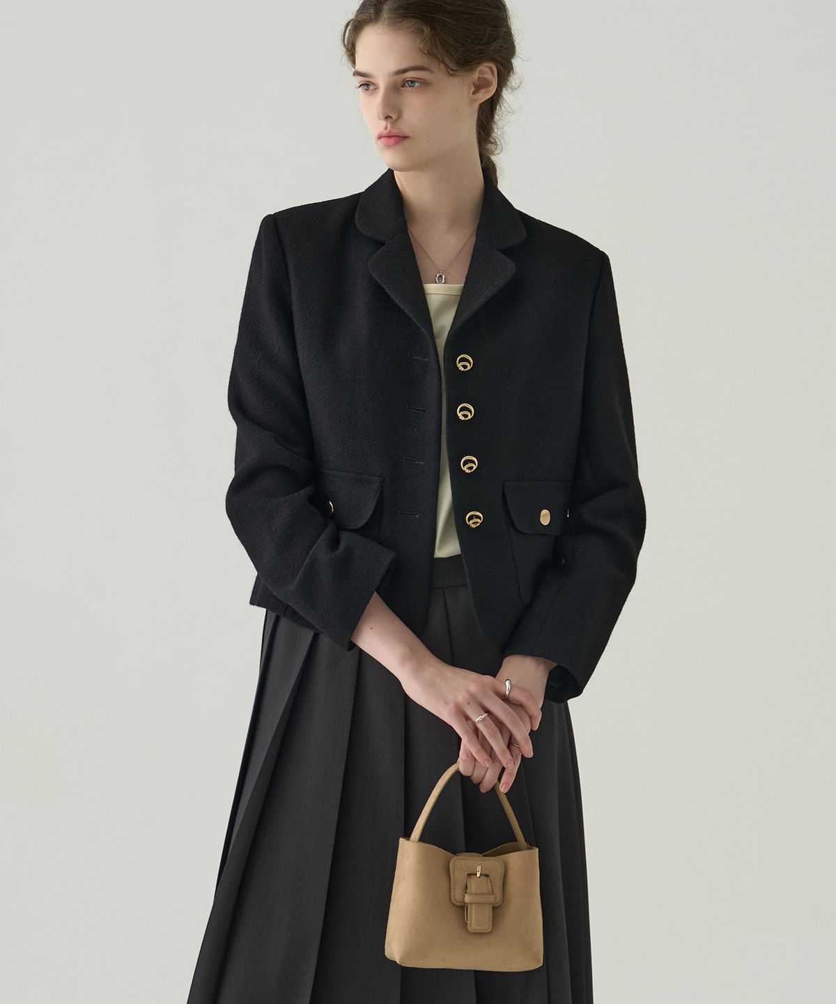 드로우핏 우먼(DRAWFIT WOMEN) 루어 스웨이드 미니 토트 백 [CREAM]