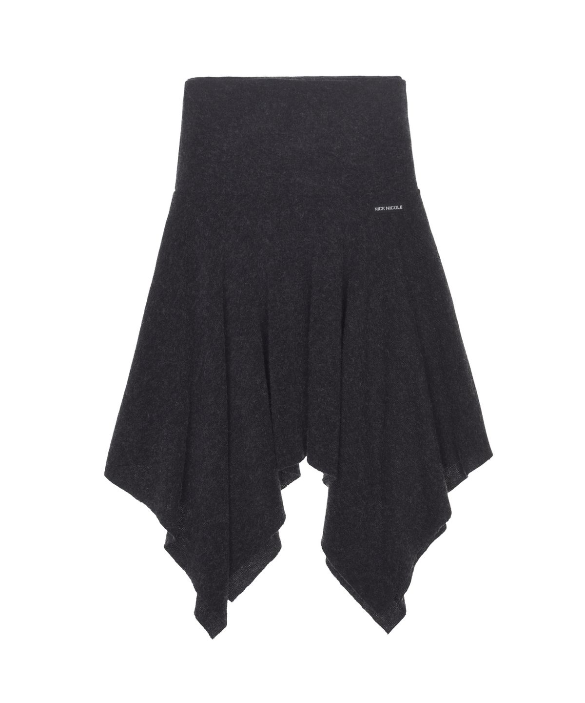 닉앤니콜(NICK&NICOLE) ASYMMETRIC HEM WOOL SKIRT_CHARCOAL