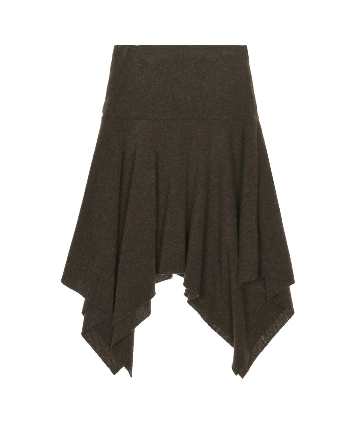 닉앤니콜(NICK&NICOLE) ASYMMETRIC HEM WOOL SKIRT_BROWN