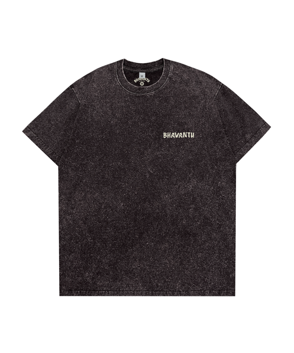 바반투(BHAVANTU) ENERGY FLOWS WHERE INTENTION GOES Pigment T-Shirt (Vintage Beige / Vintage Dark Gray)