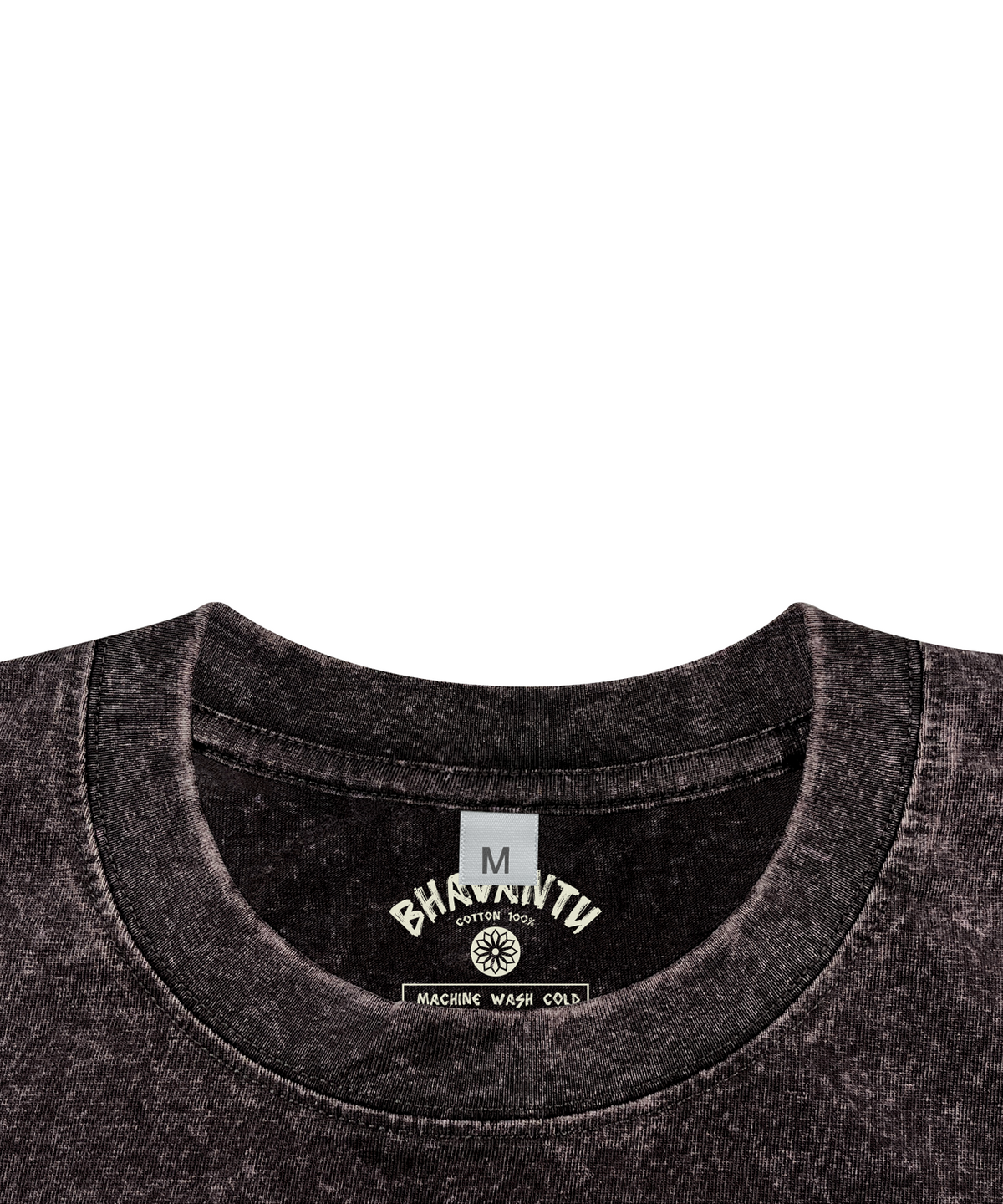 바반투(BHAVANTU) ENERGY FLOWS WHERE INTENTION GOES Pigment T-Shirt (Vintage Beige / Vintage Dark Gray)