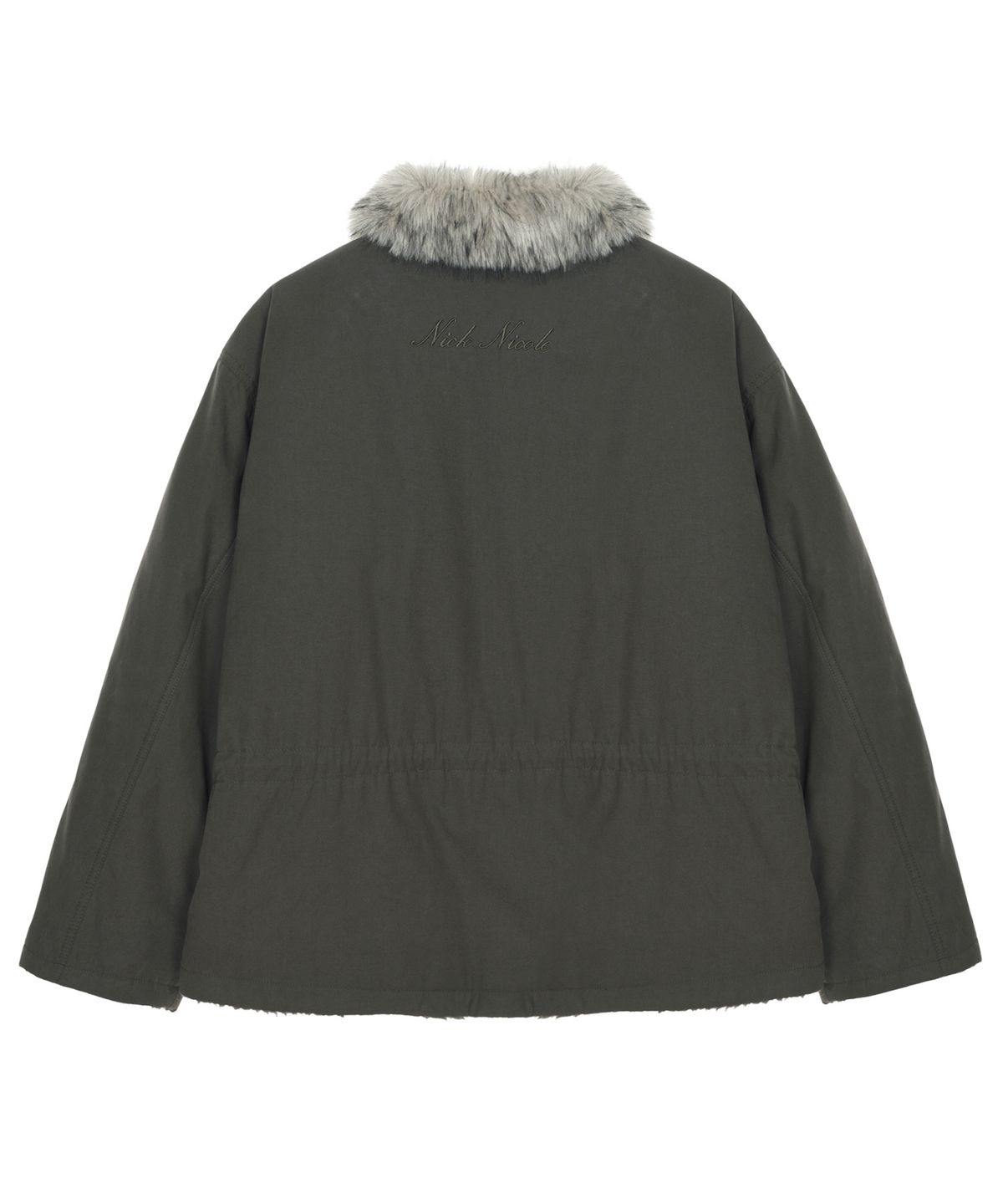 닉앤니콜(NICK&NICOLE) FUR HOOD SHORT JUMPER_KHAKI
