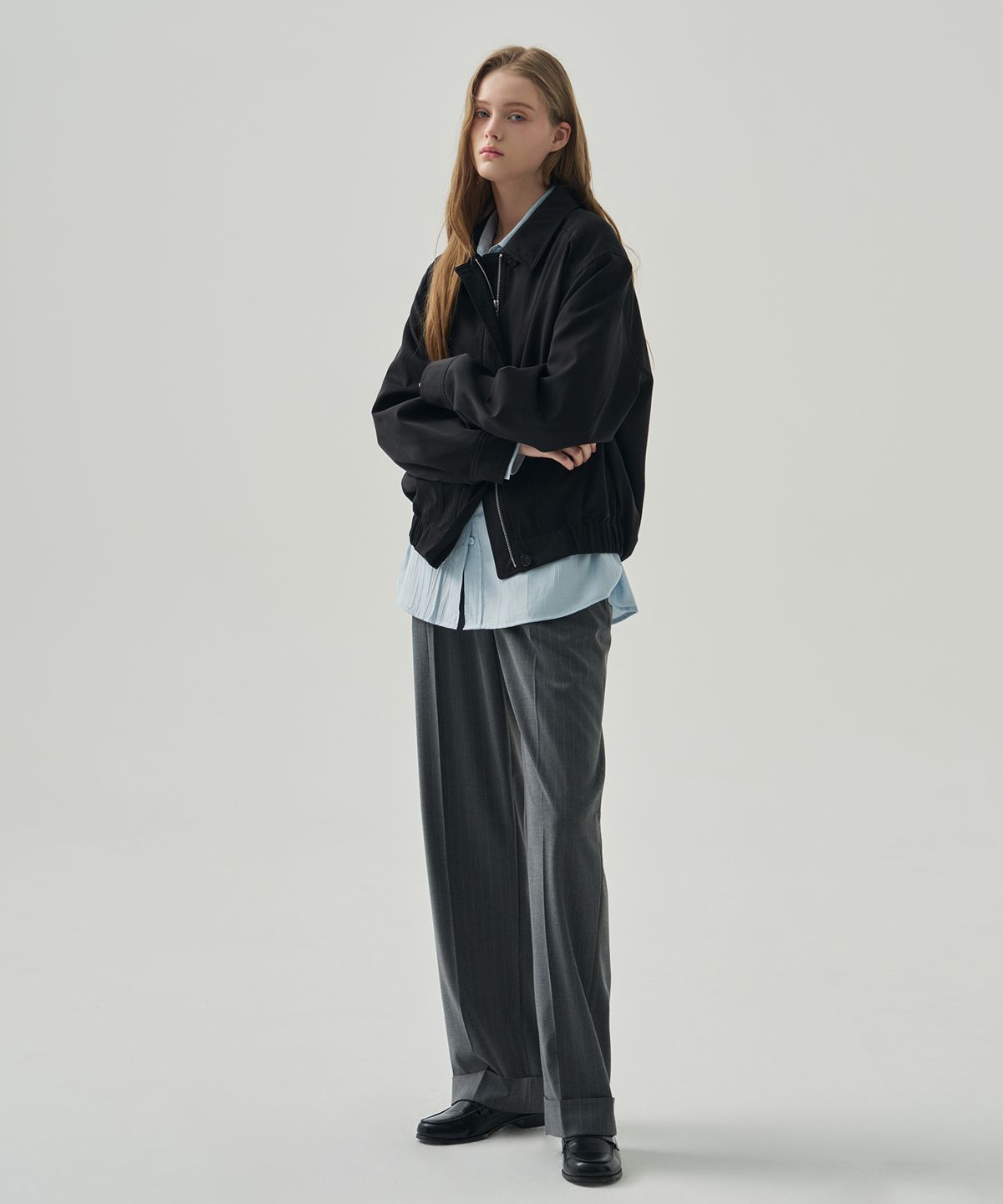 드로우핏 우먼(DRAWFIT WOMEN) 모브 벌룬 실루엣 블루종 [BEIGE]