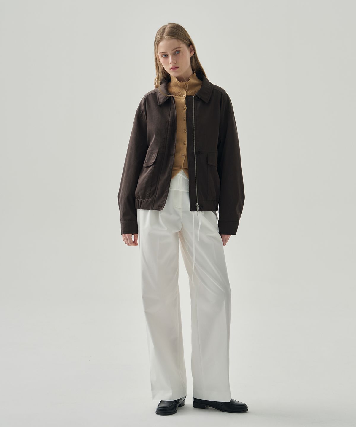 드로우핏 우먼(DRAWFIT WOMEN) 모브 벌룬 실루엣 블루종 [BEIGE]
