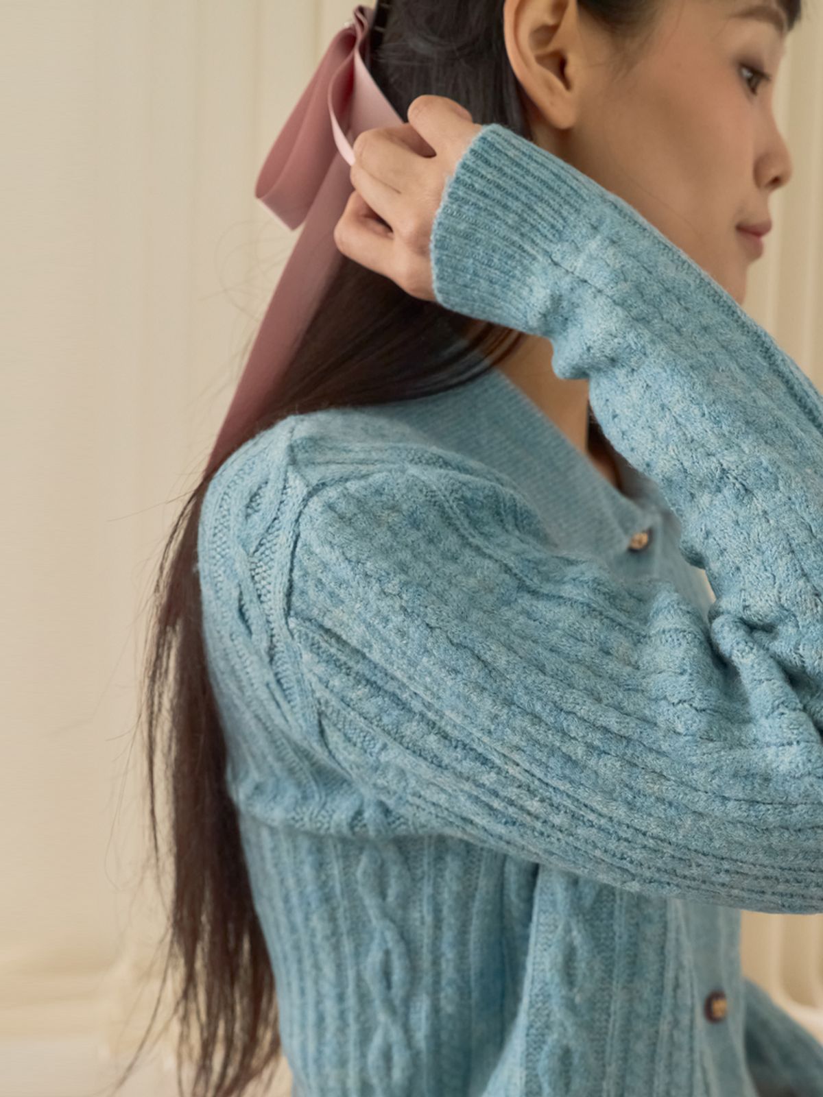 쏘리, 투 머치 러브(SORRY, TOO MUCH LOVE) Long Tail Ribbon Hair Barrette_Pink