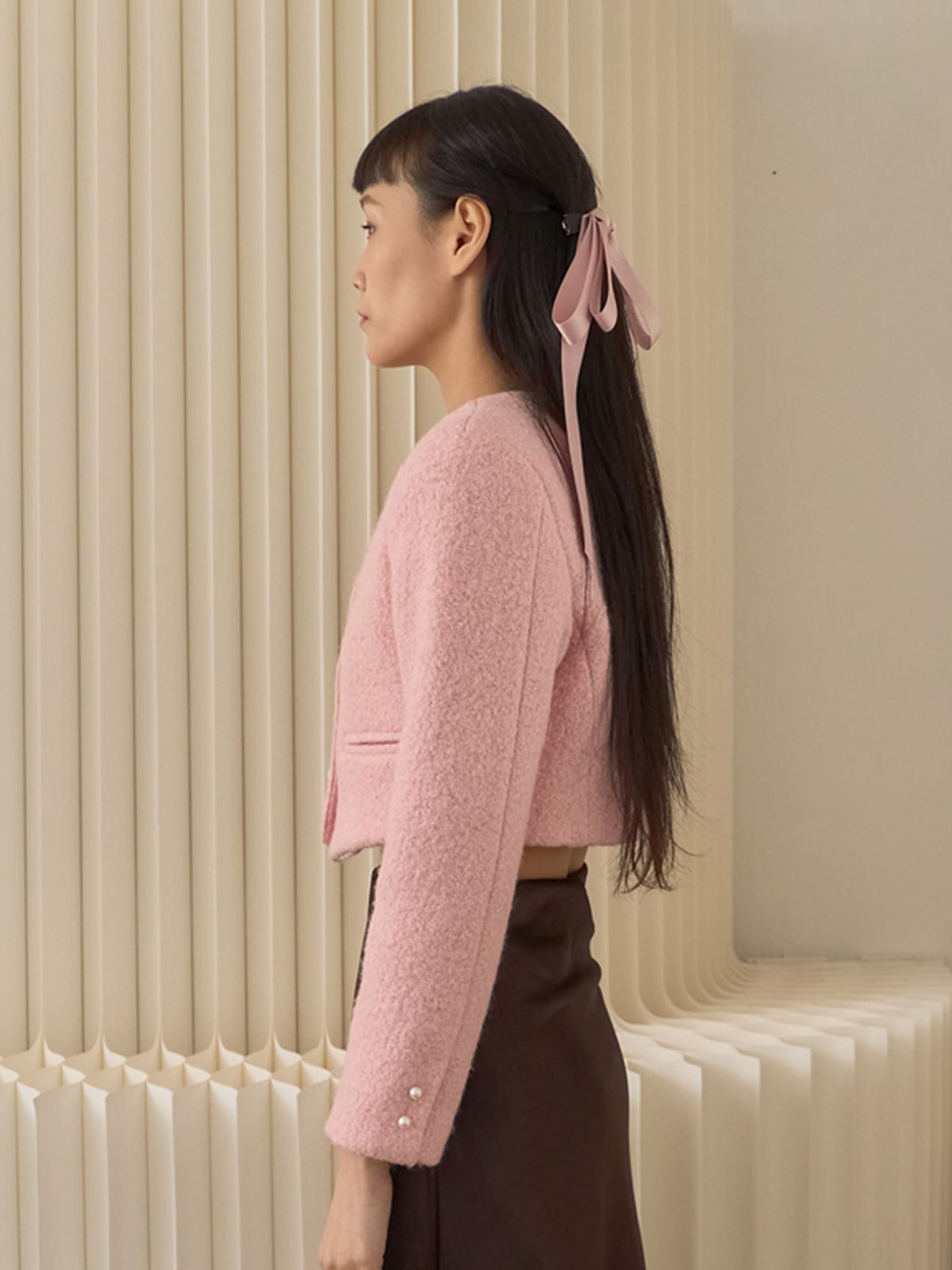 쏘리, 투 머치 러브(SORRY, TOO MUCH LOVE) Long Tail Ribbon Hair Barrette_Pink