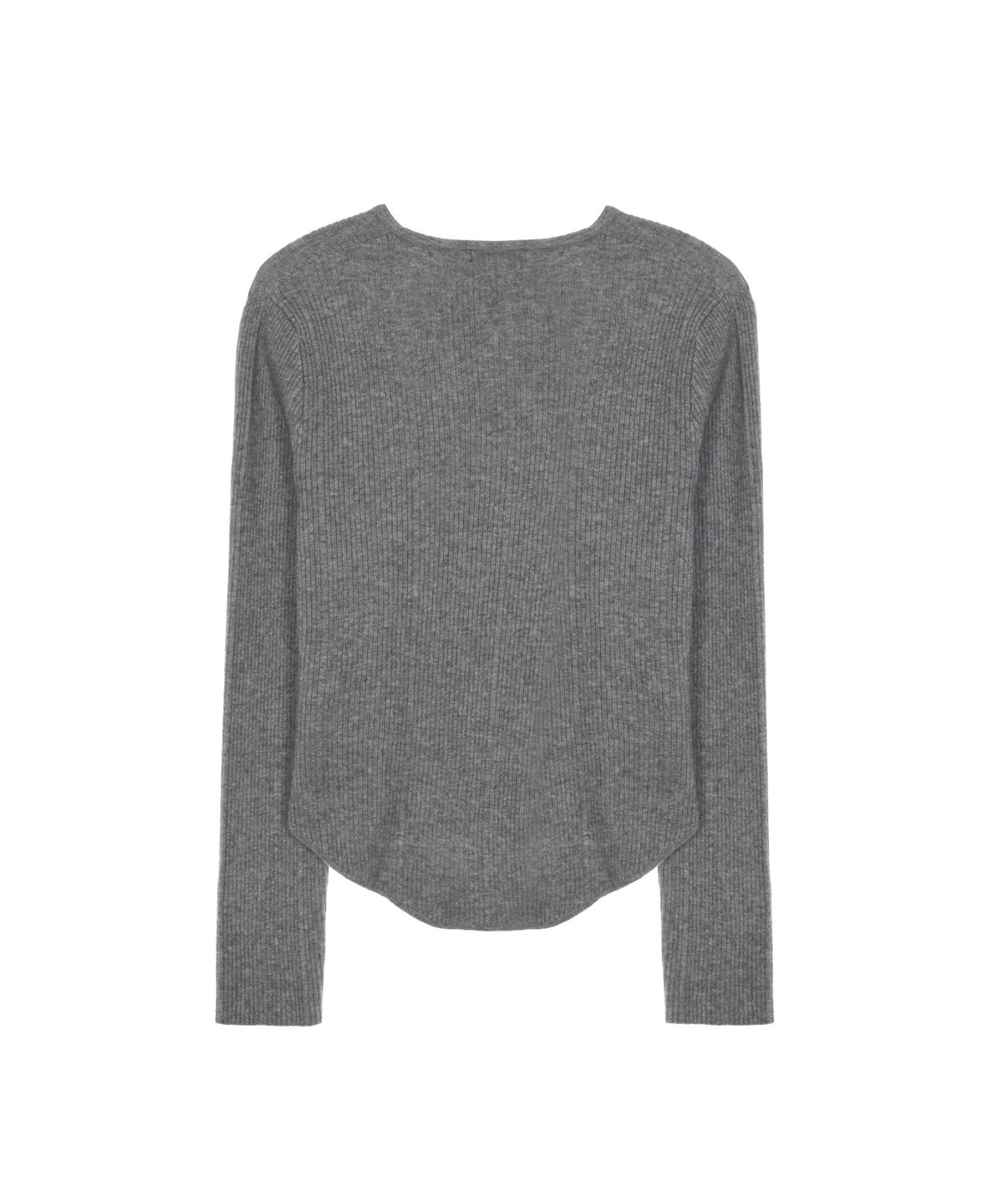 닉앤니콜(NICK&NICOLE) TWIST BUTTON RIB CARDIGAN_GRAY